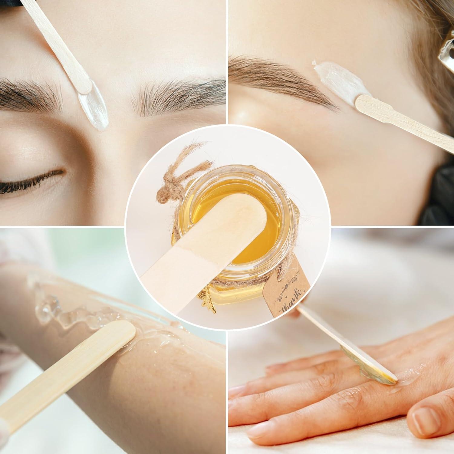 1000 Palitos de Cera de Madera JIUHSHN - 4 Estilos Variados