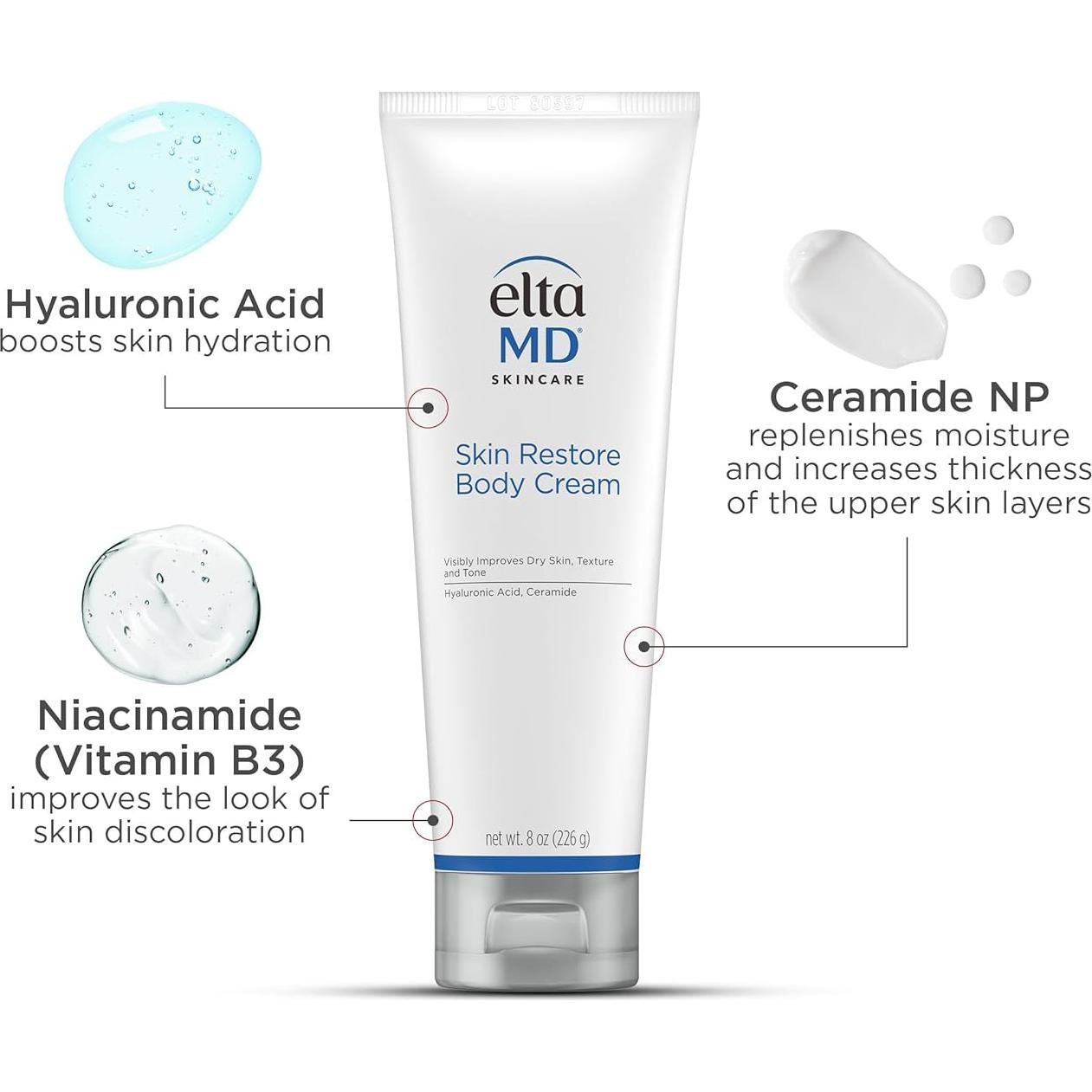 Crema Corporal EltaMD Skin Restore 226g Ácido Hialurónico