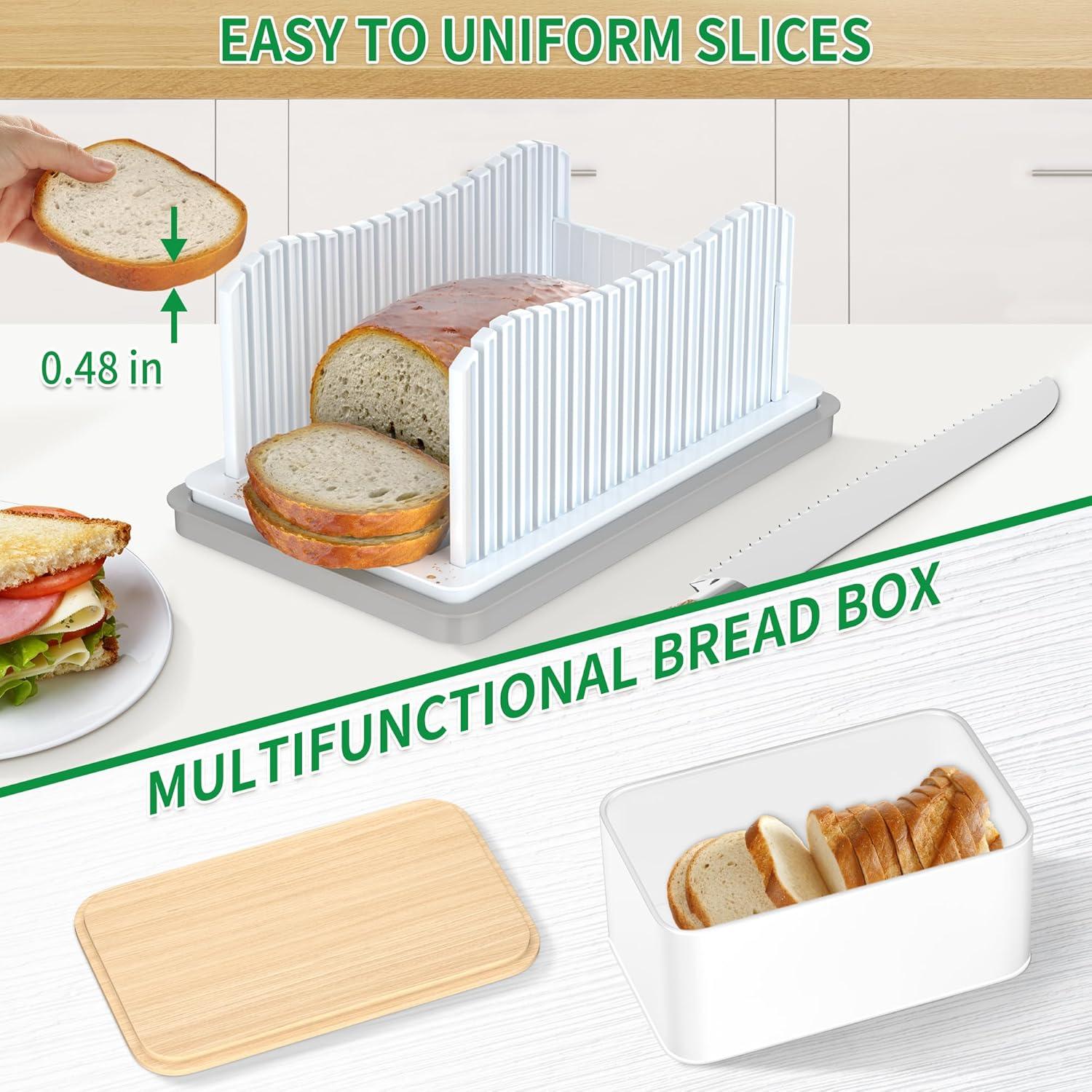 Cortador de Pan CAWIU con Caja Plegable y Bandeja 7.5L