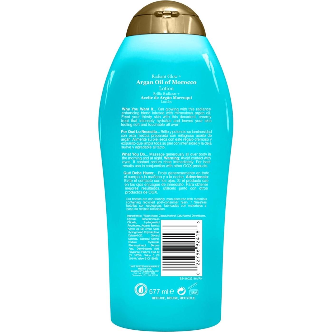 Loción Corporal Extra Hidratante OGX 580ml Aceite Argán