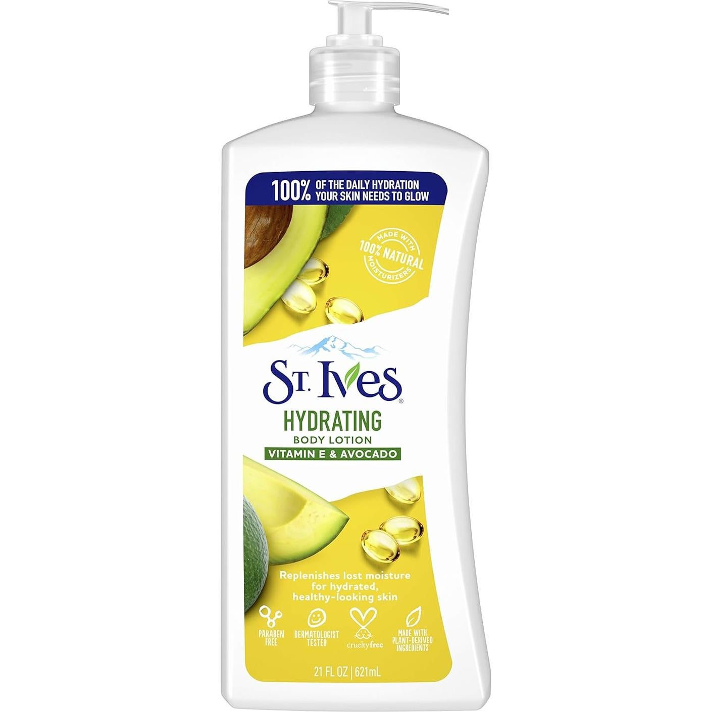 Loción Hidratante St. Ives 100% Natural 600 ml Vitamina E Aguacate