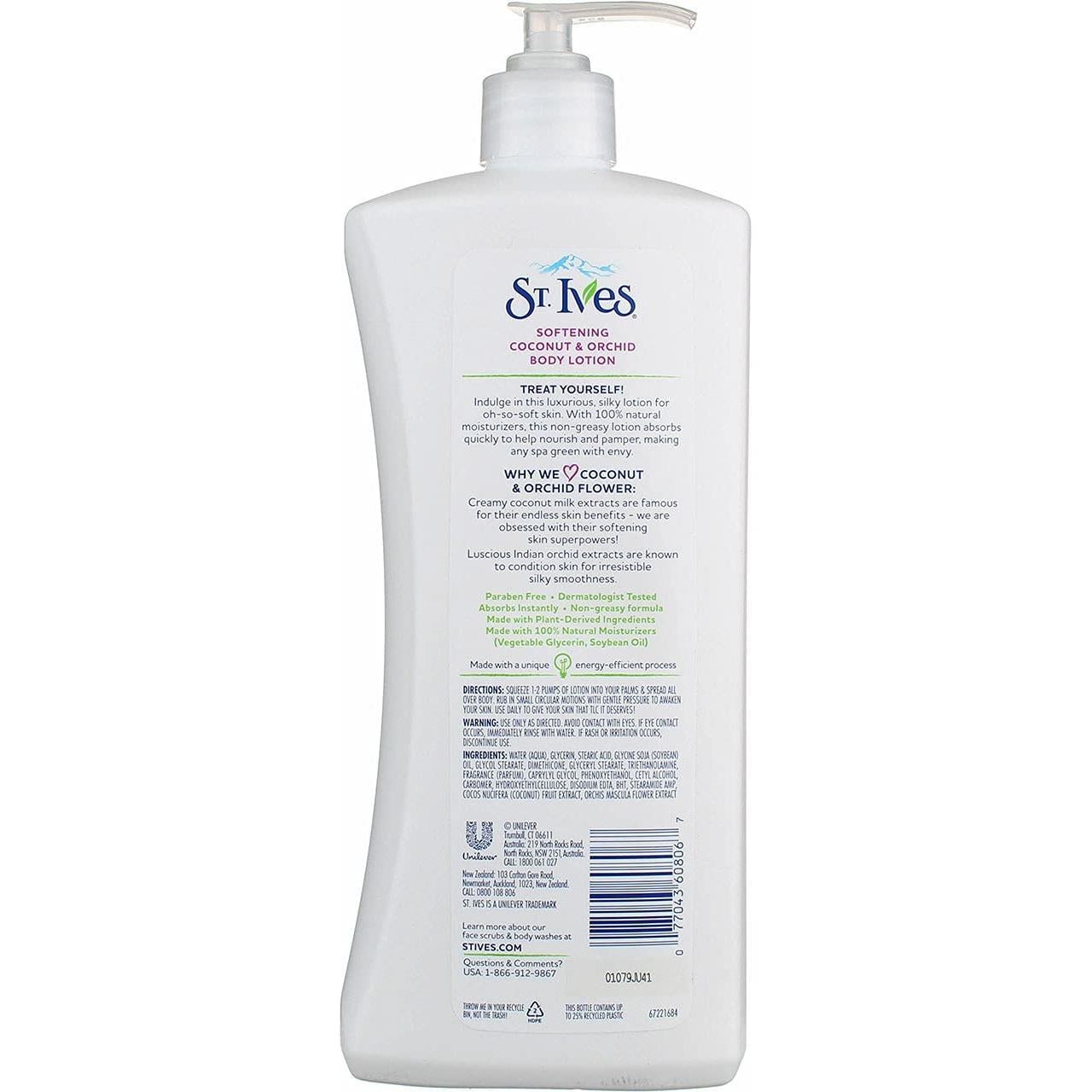 Loción Corporal Suavizante St. Ives Coco 621 ml (Pack de 6)