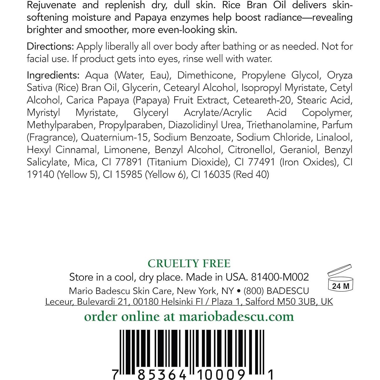 Loción Corporal Mario Badescu 177 ml Hidratante Suavizante