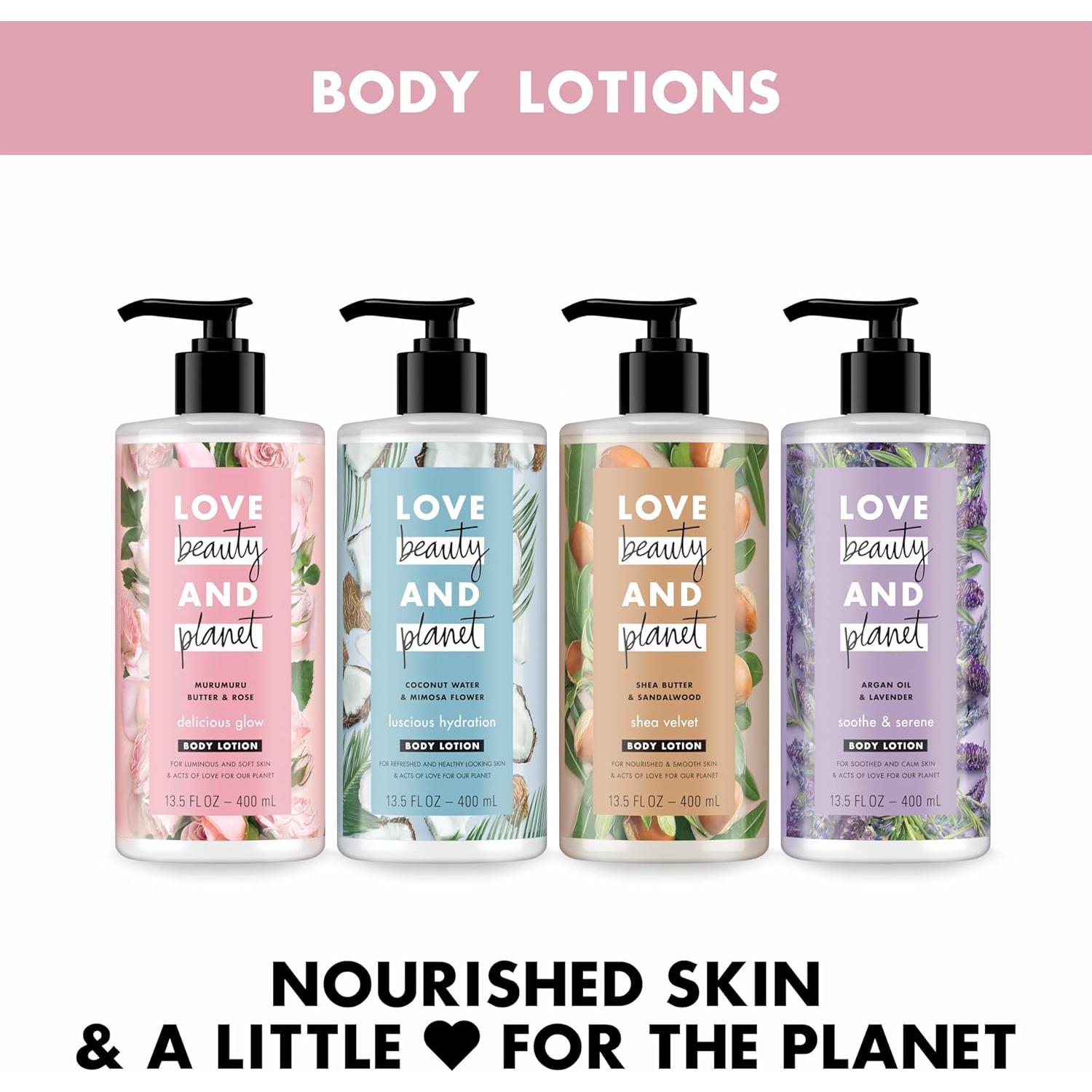 Loción Corporal Love Beauty and Planet 382 ml Hidratante Argán Lavanda
