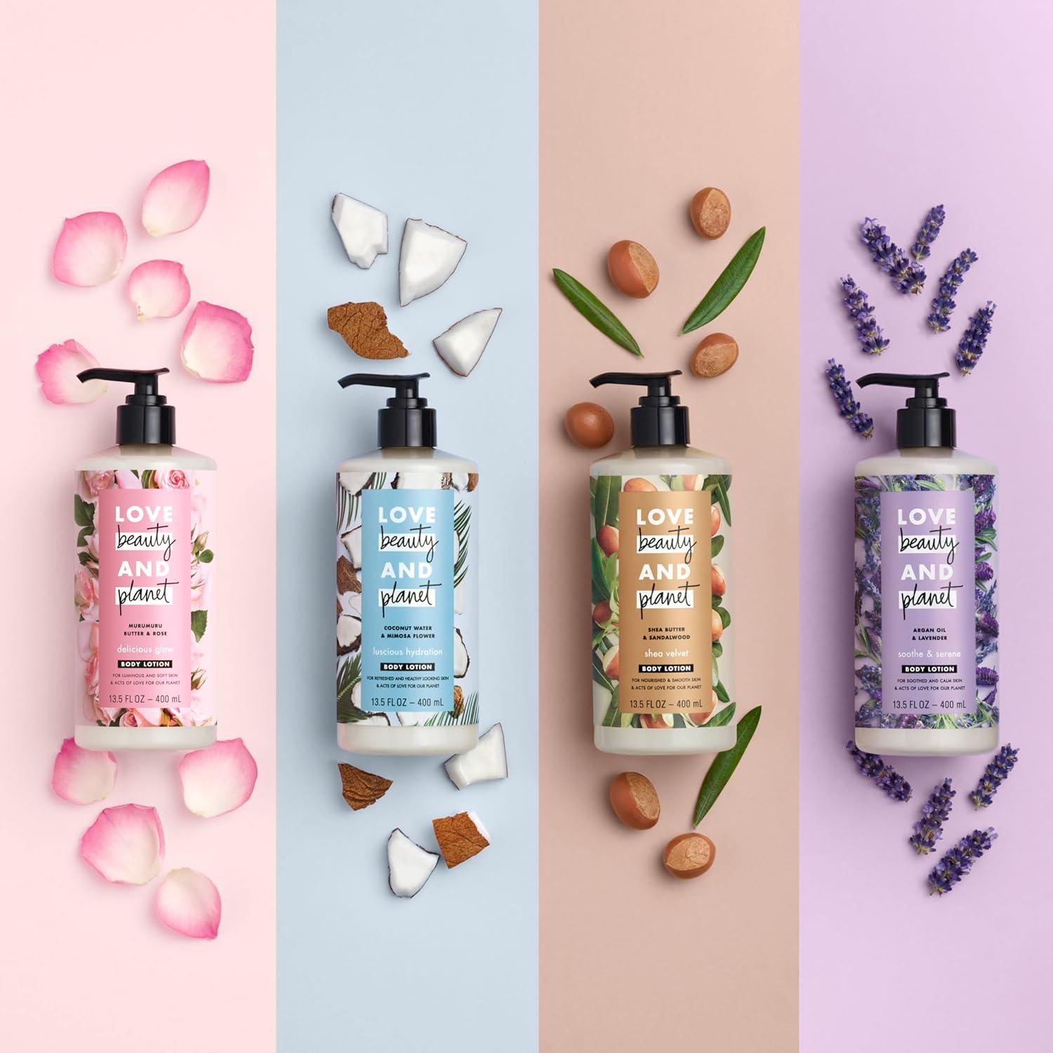 Loción Corporal Love Beauty and Planet 382 ml Hidratante Argán Lavanda