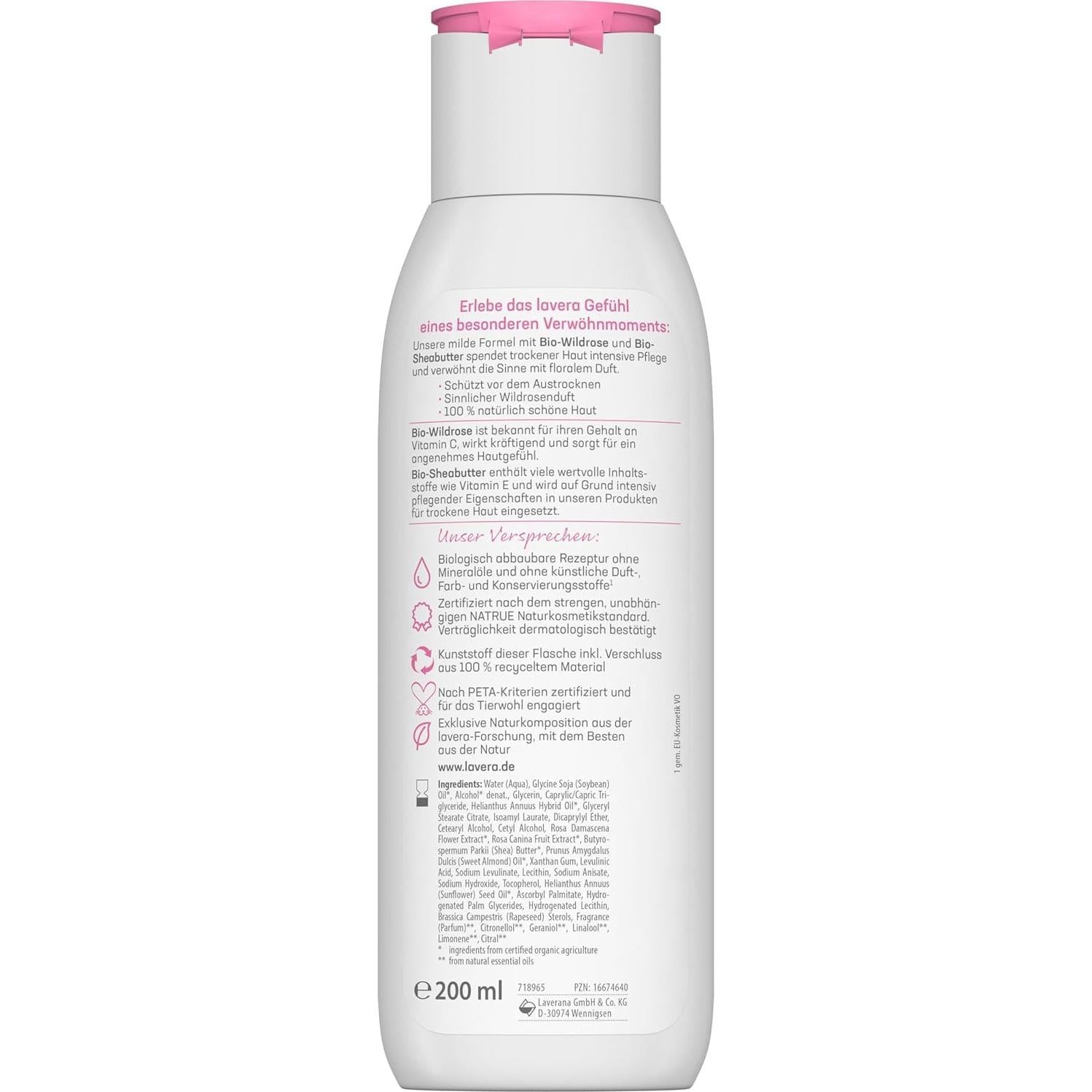 Loción Corporal Lavera Gentle 200ml Rosa Silvestre Karité
