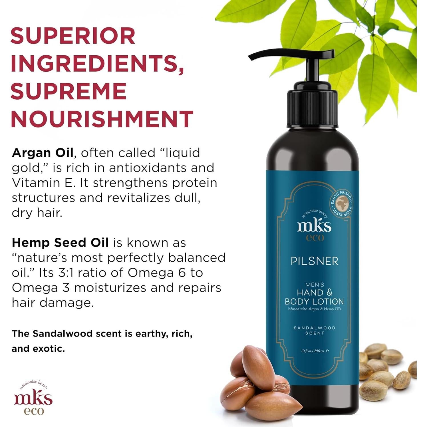 Loción Hidratante para Hombres MKS Eco Pilsner 284ml Sándalo