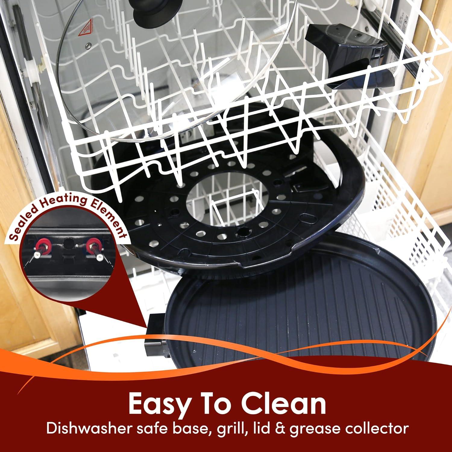 Parrilla Eléctrica Elite Gourmet EMG-980B 6 Porciones Negra