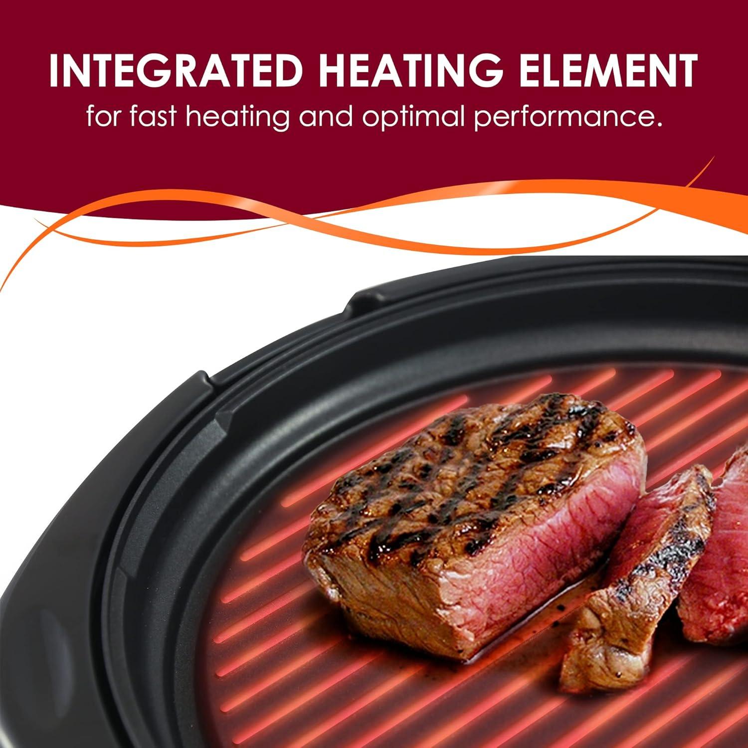 Parrilla Eléctrica Elite Gourmet EMG-980B 6 Porciones Negra