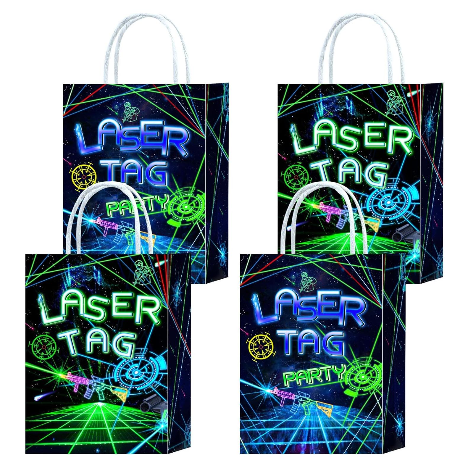 16 Bolsas de Regalo Laser Tag Brattol 21x15x8 cm para Fiestas