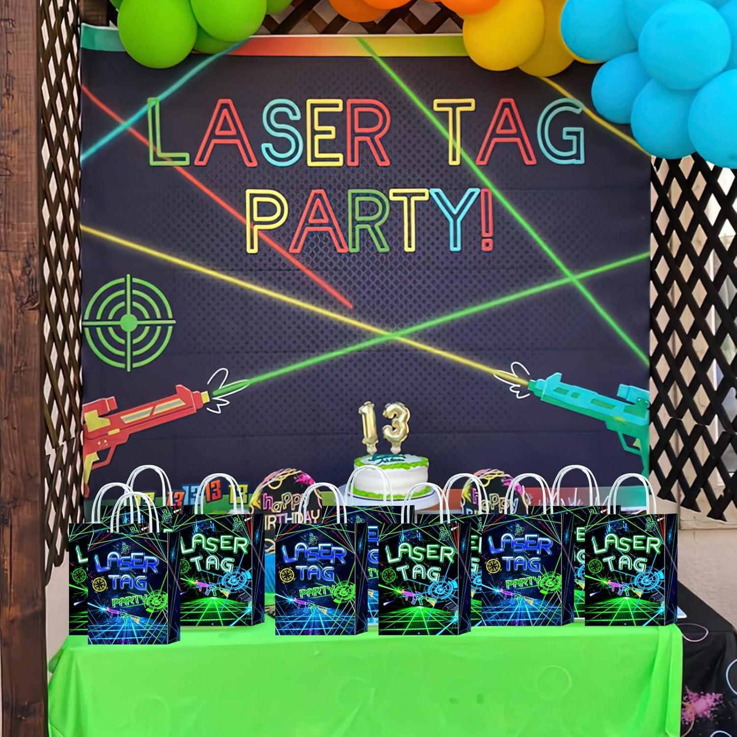 16 Bolsas de Regalo Laser Tag Brattol 21x15x8 cm para Fiestas