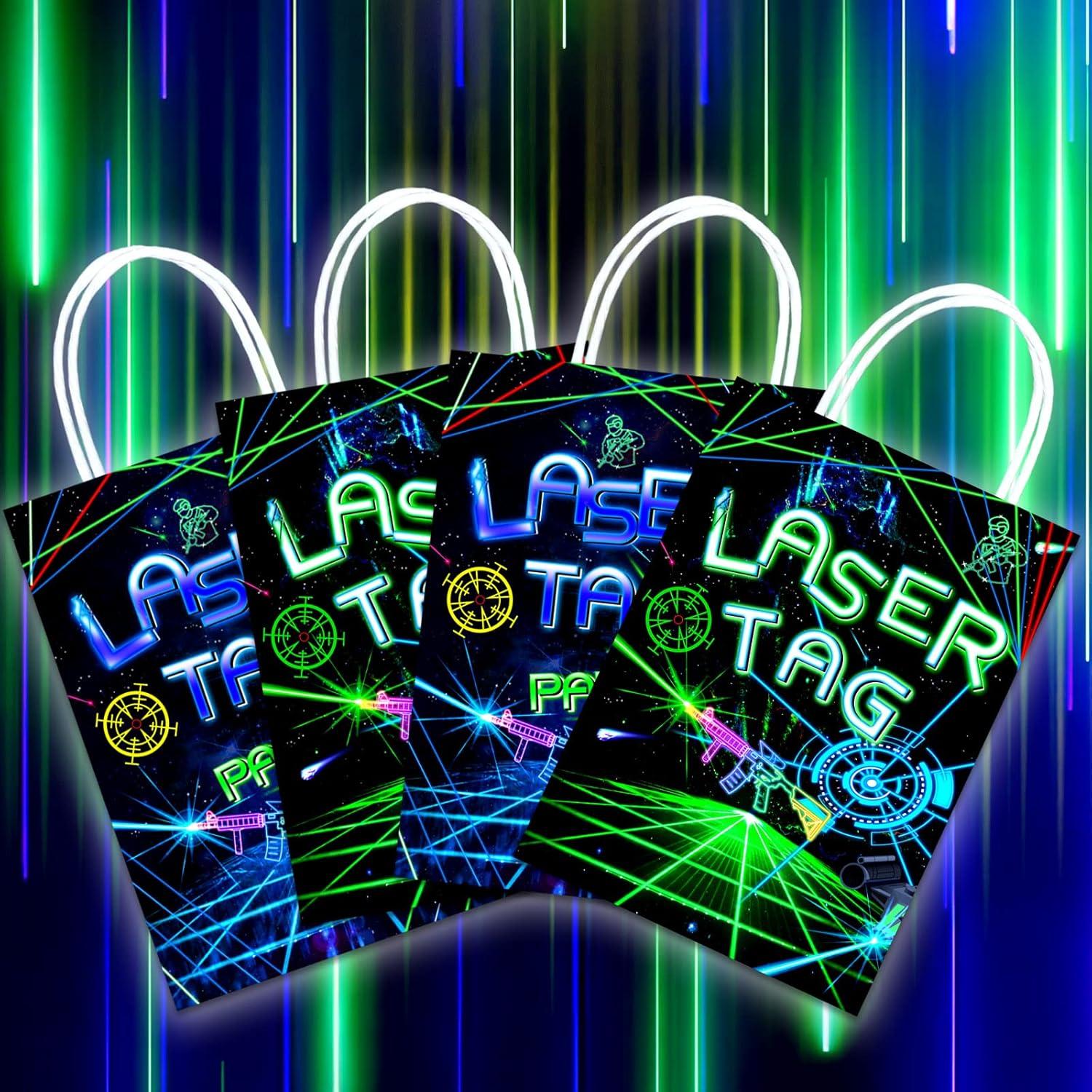 16 Bolsas de Regalo Laser Tag Brattol 21x15x8 cm para Fiestas