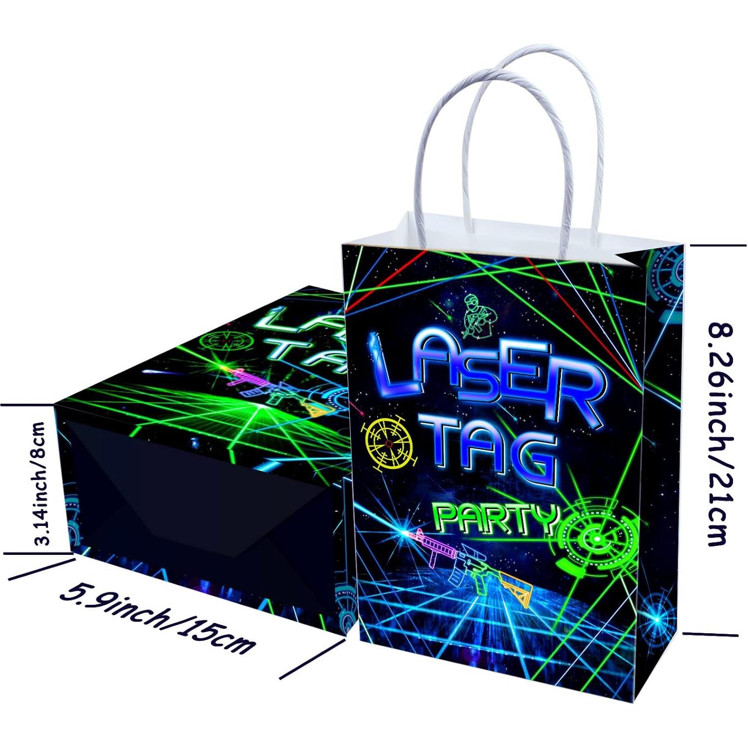 16 Bolsas de Regalo Laser Tag Brattol 21x15x8 cm para Fiestas
