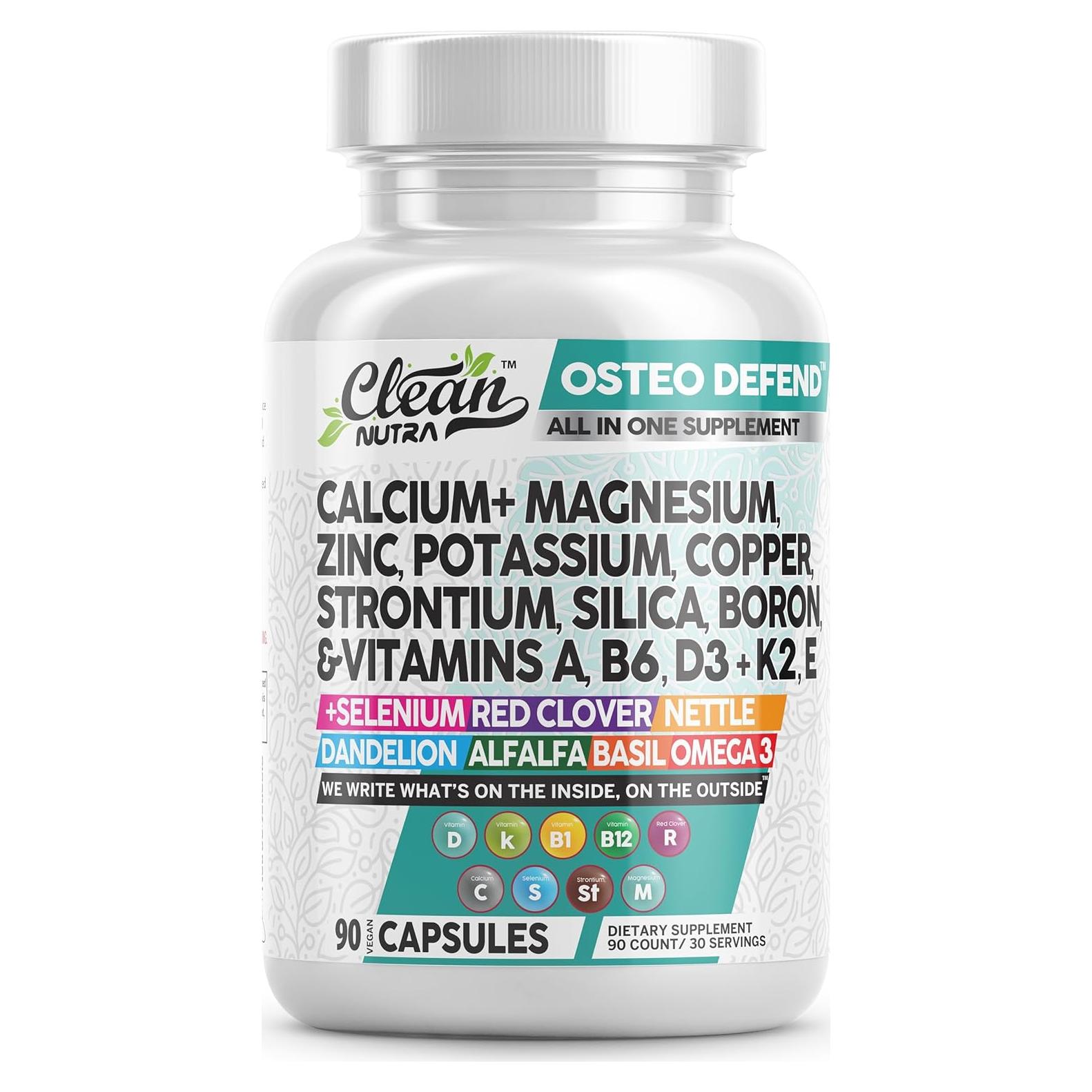 Suplemento Osteo Defend Clean Nutraceuticals 1200 mg Calcio