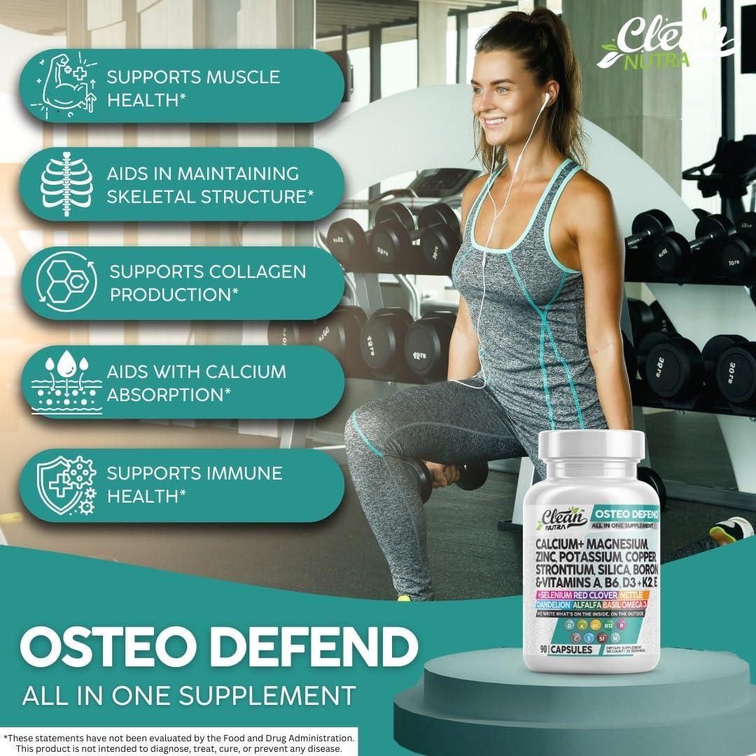 Suplemento Osteo Defend Clean Nutraceuticals 1200 mg Calcio