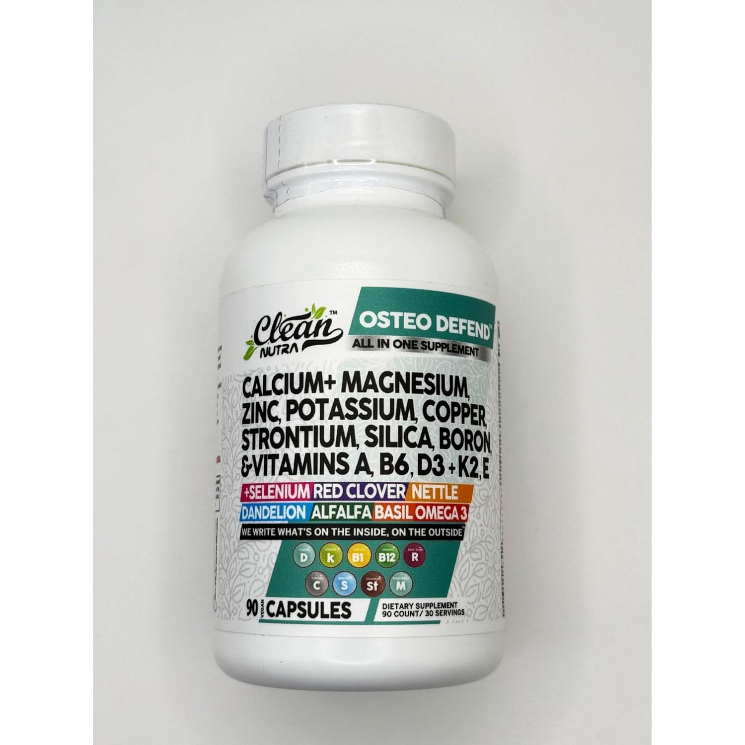 Suplemento Osteo Defend Clean Nutraceuticals 1200 mg Calcio