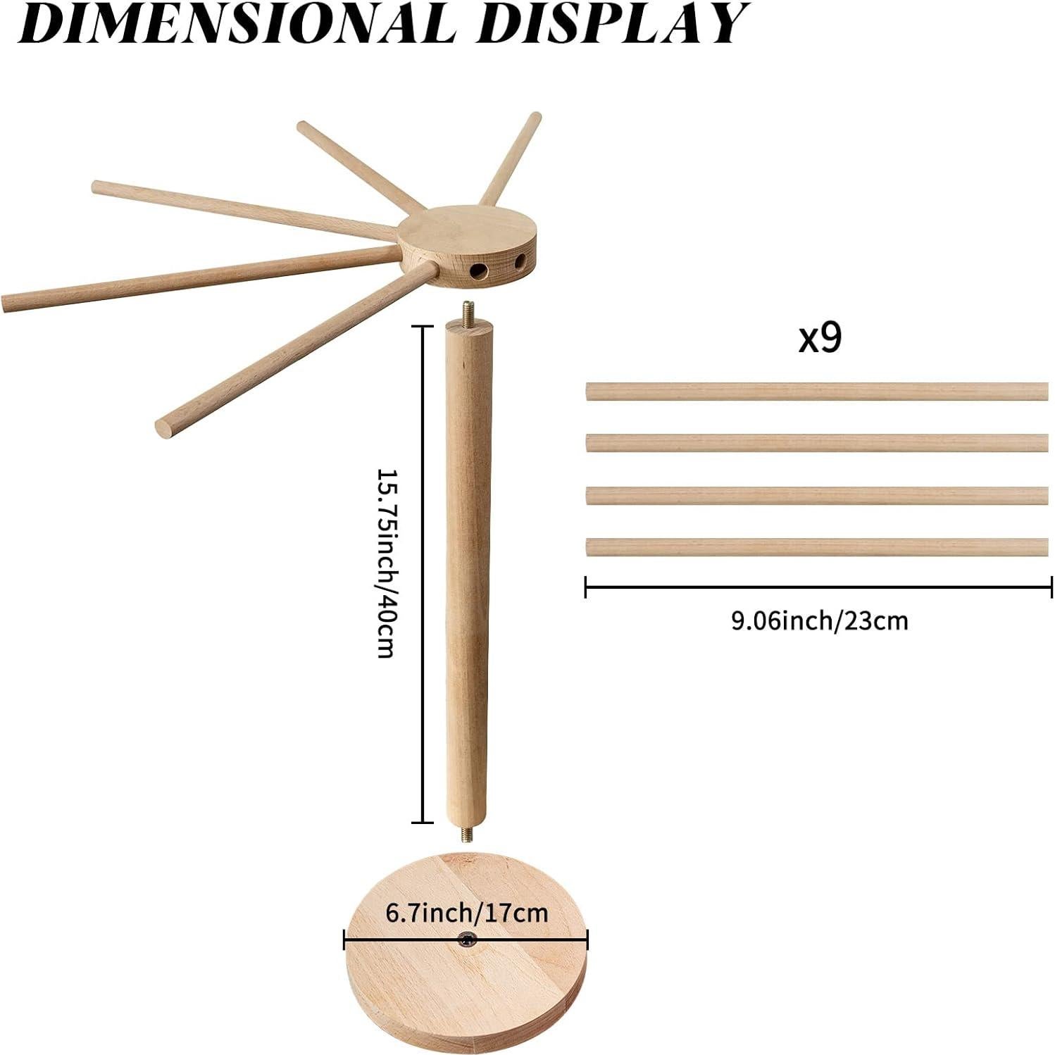 Soporte para Secar Pasta Tinada de Madera 9 Brazos 39.88 cm