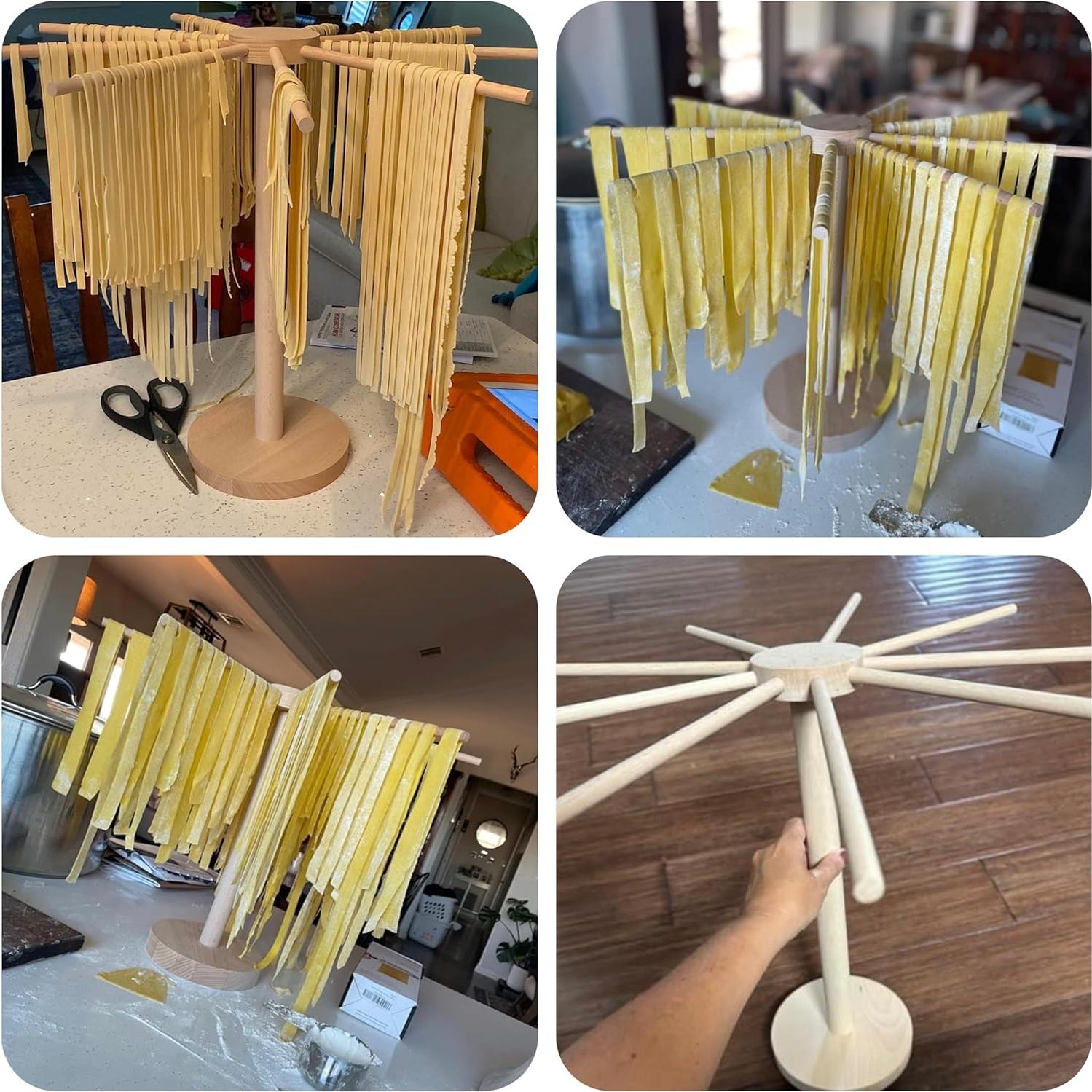 Soporte para Secar Pasta Tinada de Madera 9 Brazos 39.88 cm