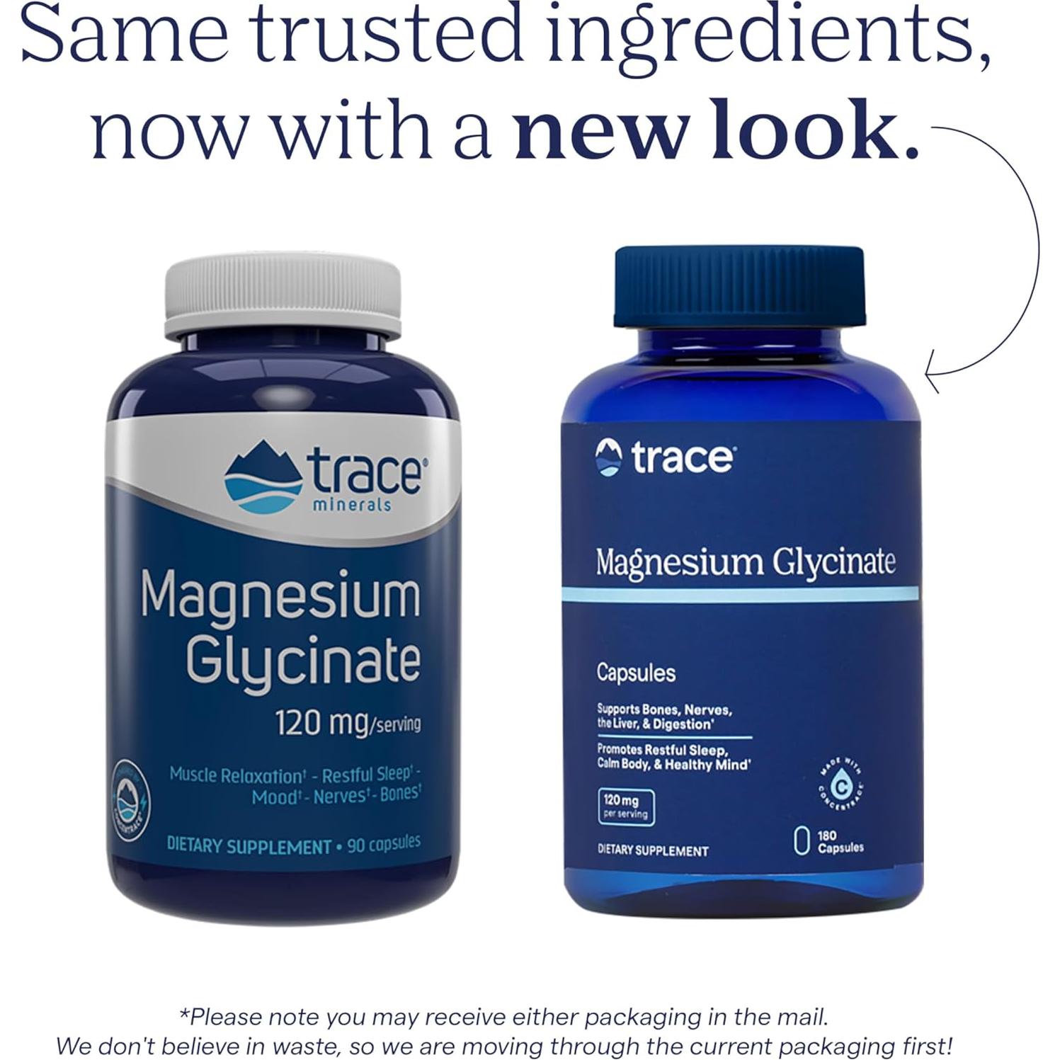 Glicinato de Magnesio Trace Minerals 120mg 180 Cápsulas
