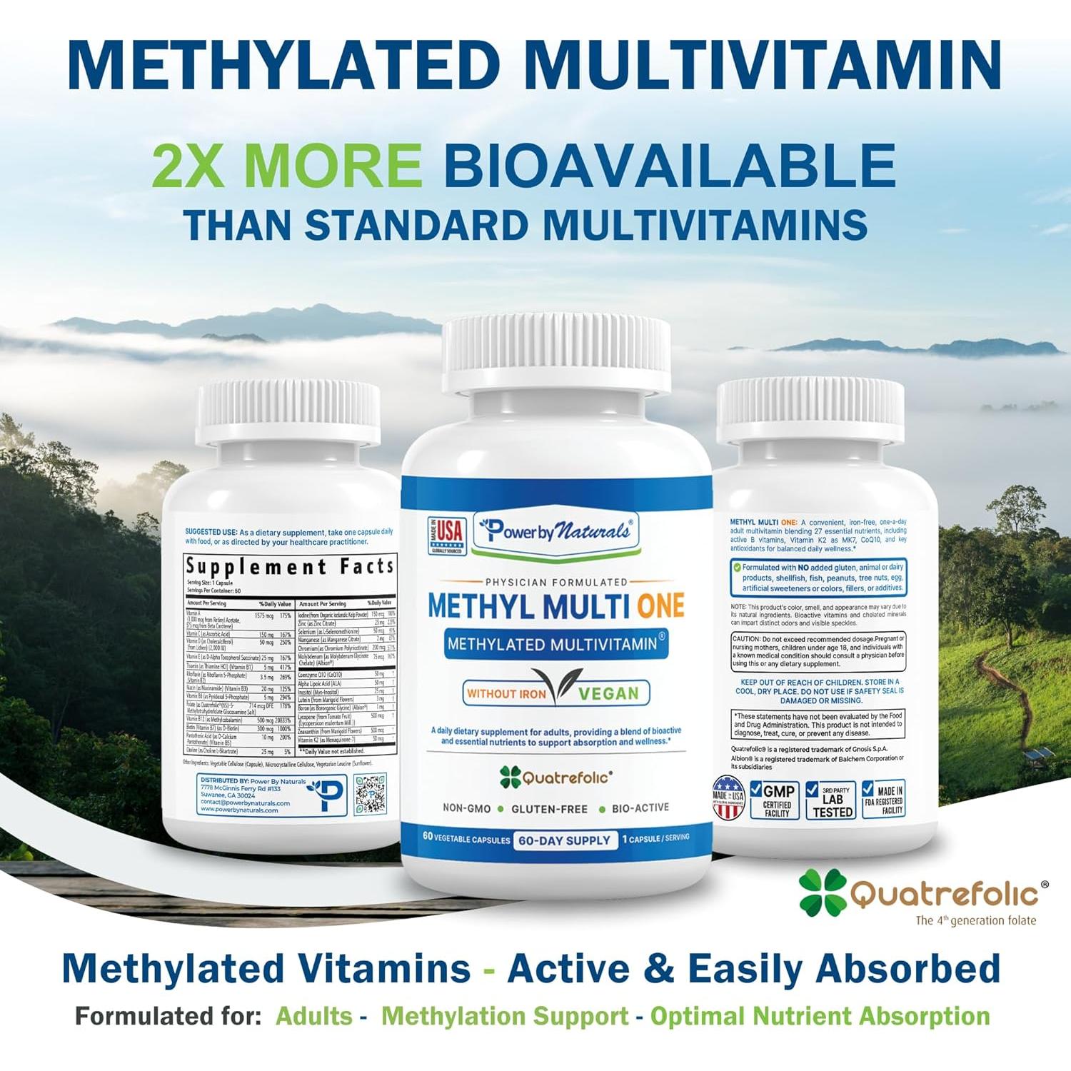 Multivitamínico Methylado Power By Naturals 60 Cápsulas