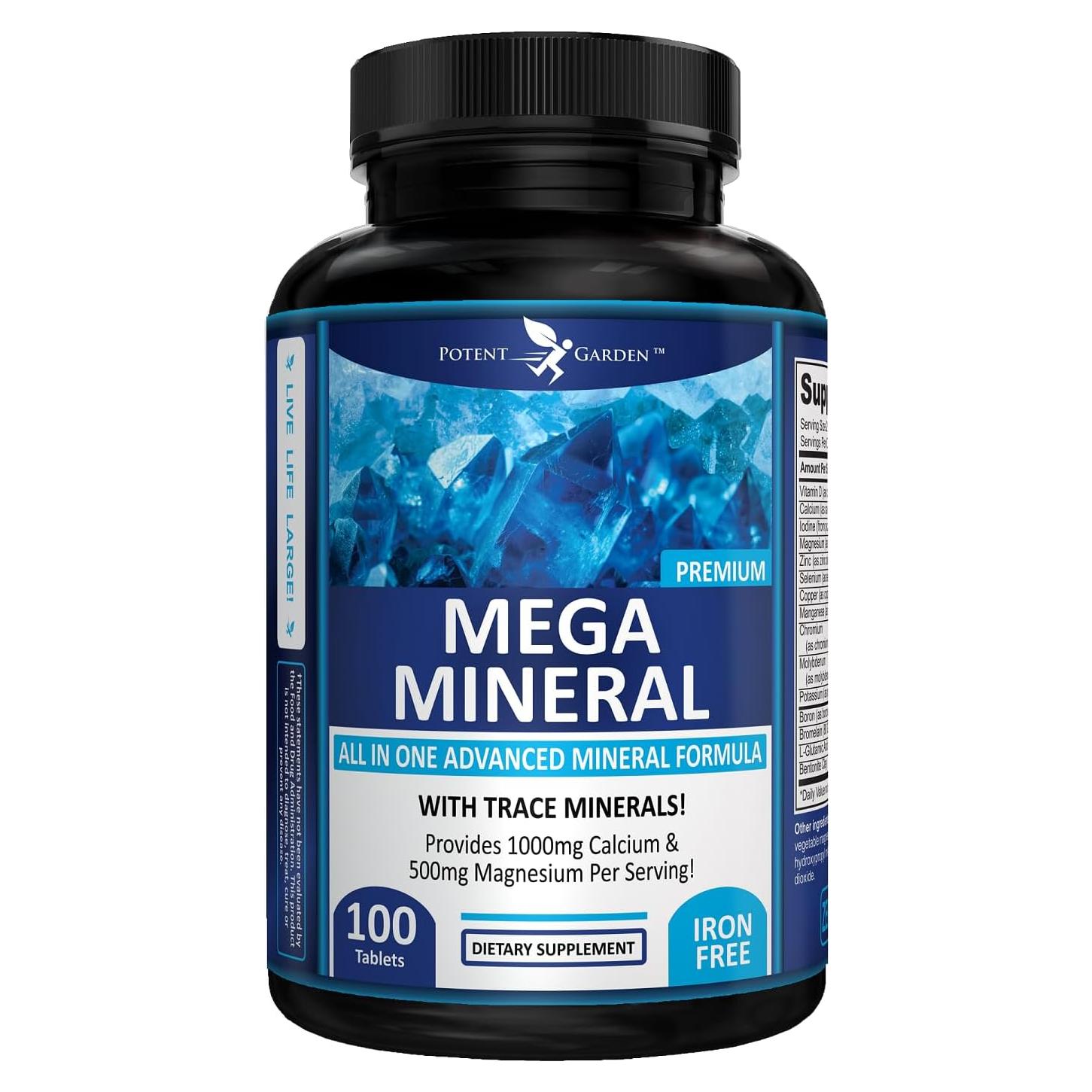 Suplemento Multimineral Potent Garden 100 Pastillas Calcio Magnesio Zinc