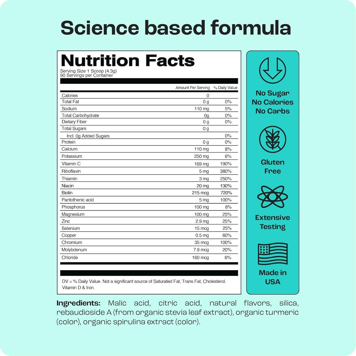 Polvo de Electrolitos Multivitamínico Key Nutrients 90 Porciones
