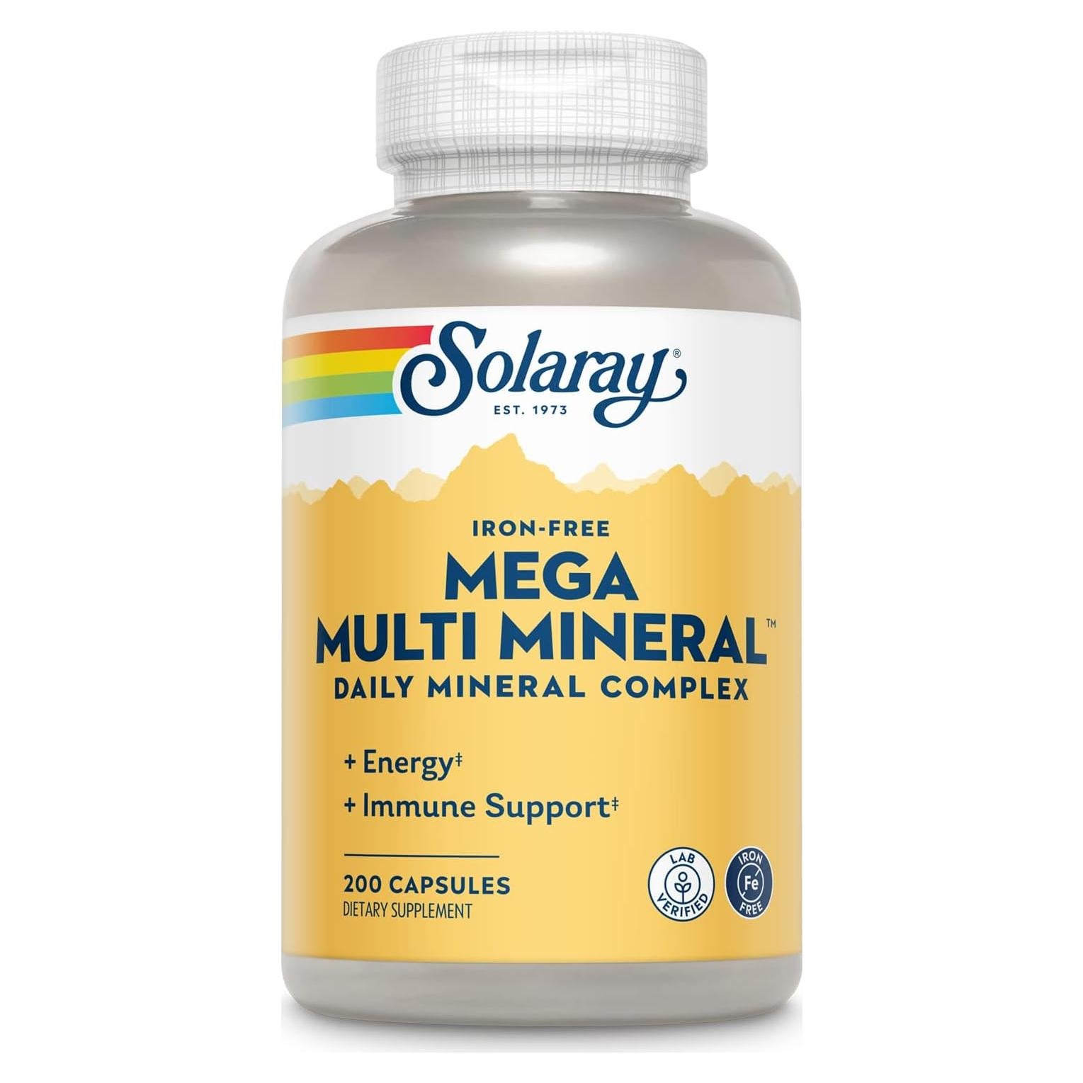 Suplemento Mineral Sin Hierro Solaray 200 Cápsulas