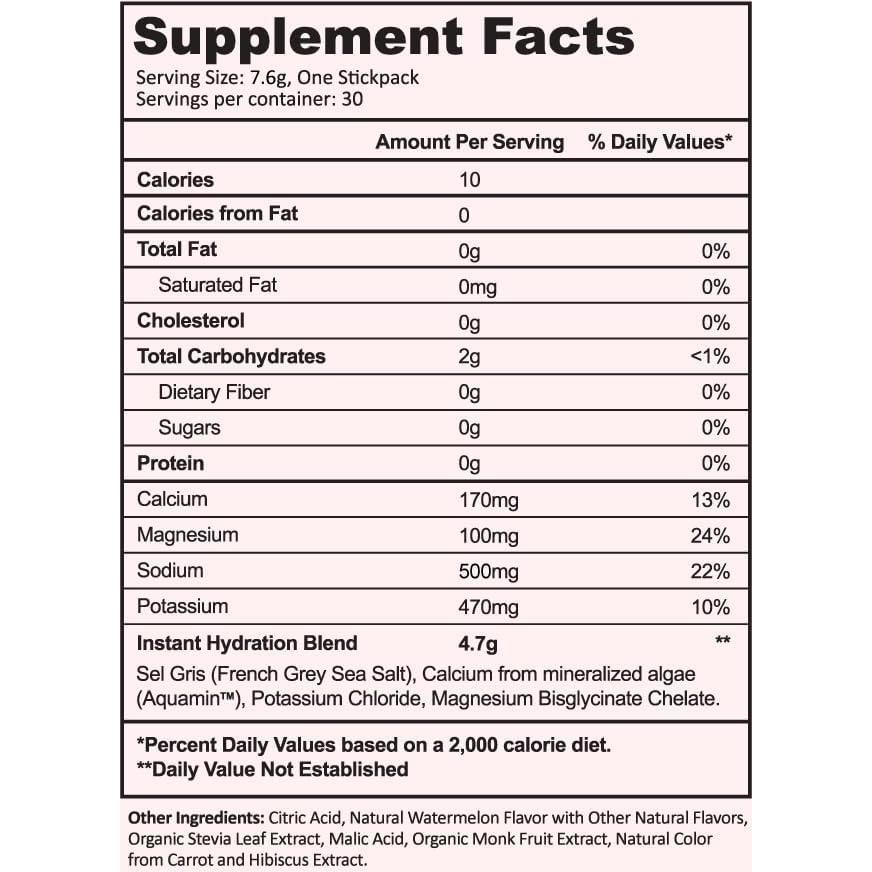 Polvo de Electrolitos Hidratación Instantánea Sandía 30 Palitos