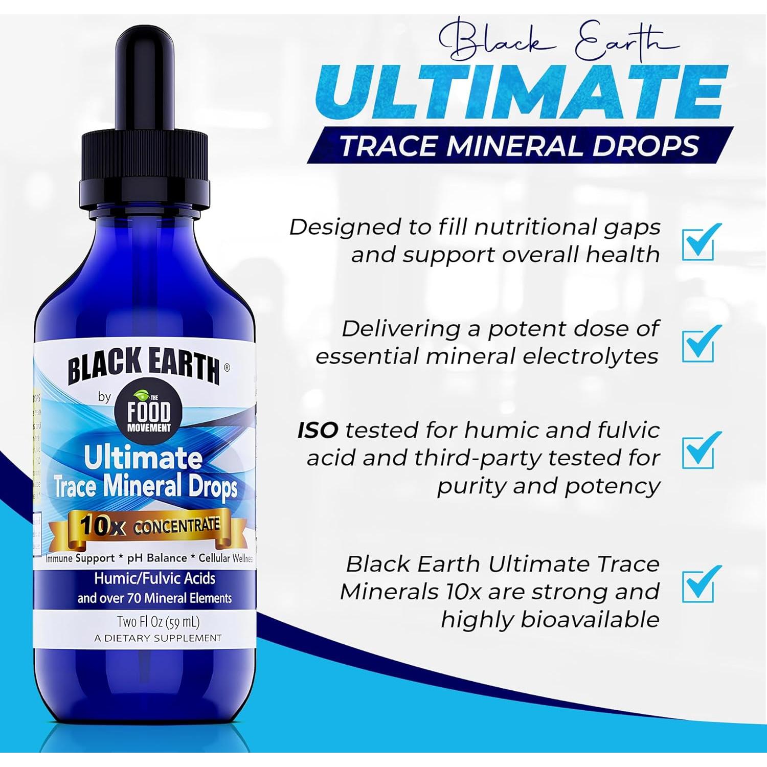 Minerales Traza Black Earth 10x Fuerza 60ml Suplemento Vegano