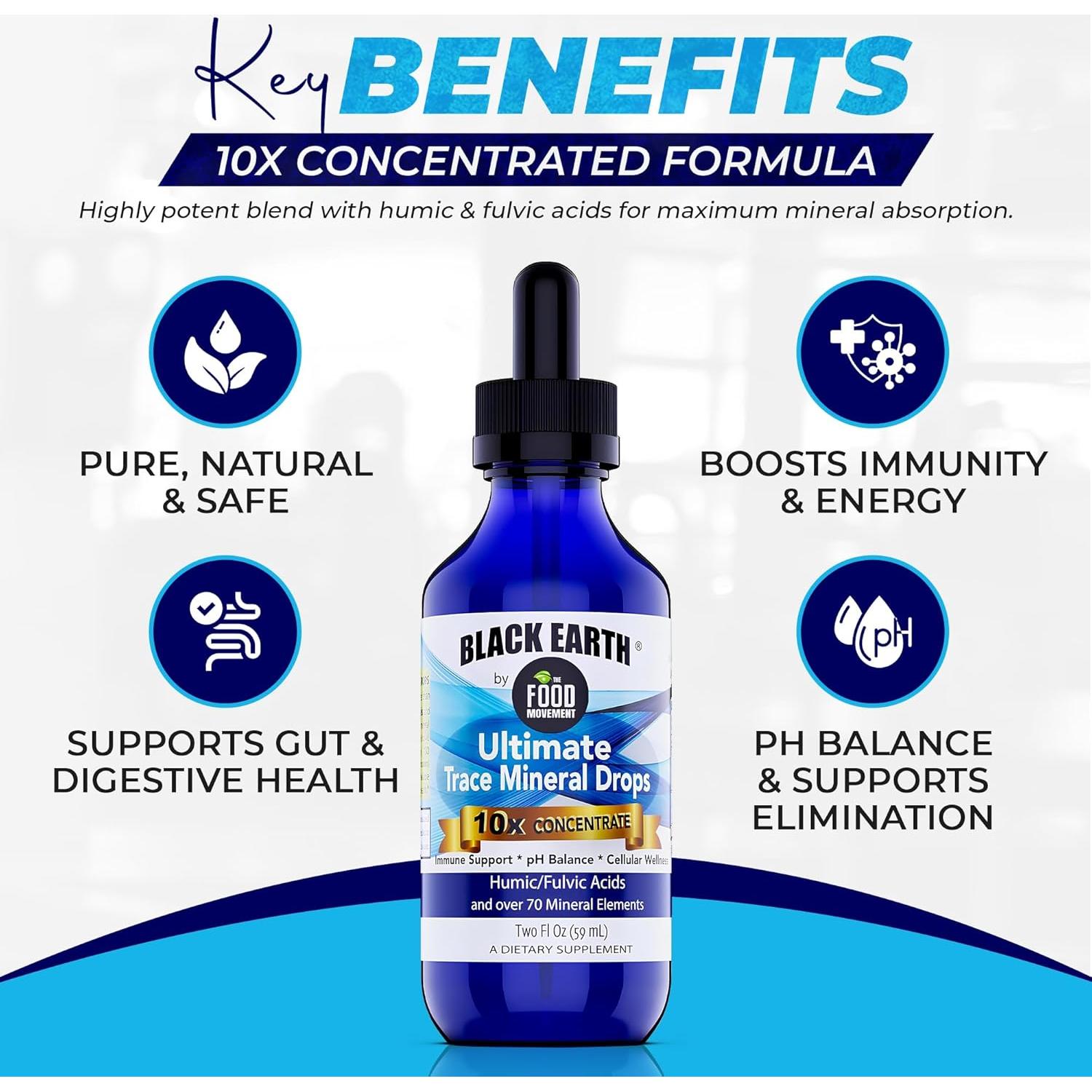 Minerales Traza Black Earth 10x Fuerza 60ml Suplemento Vegano