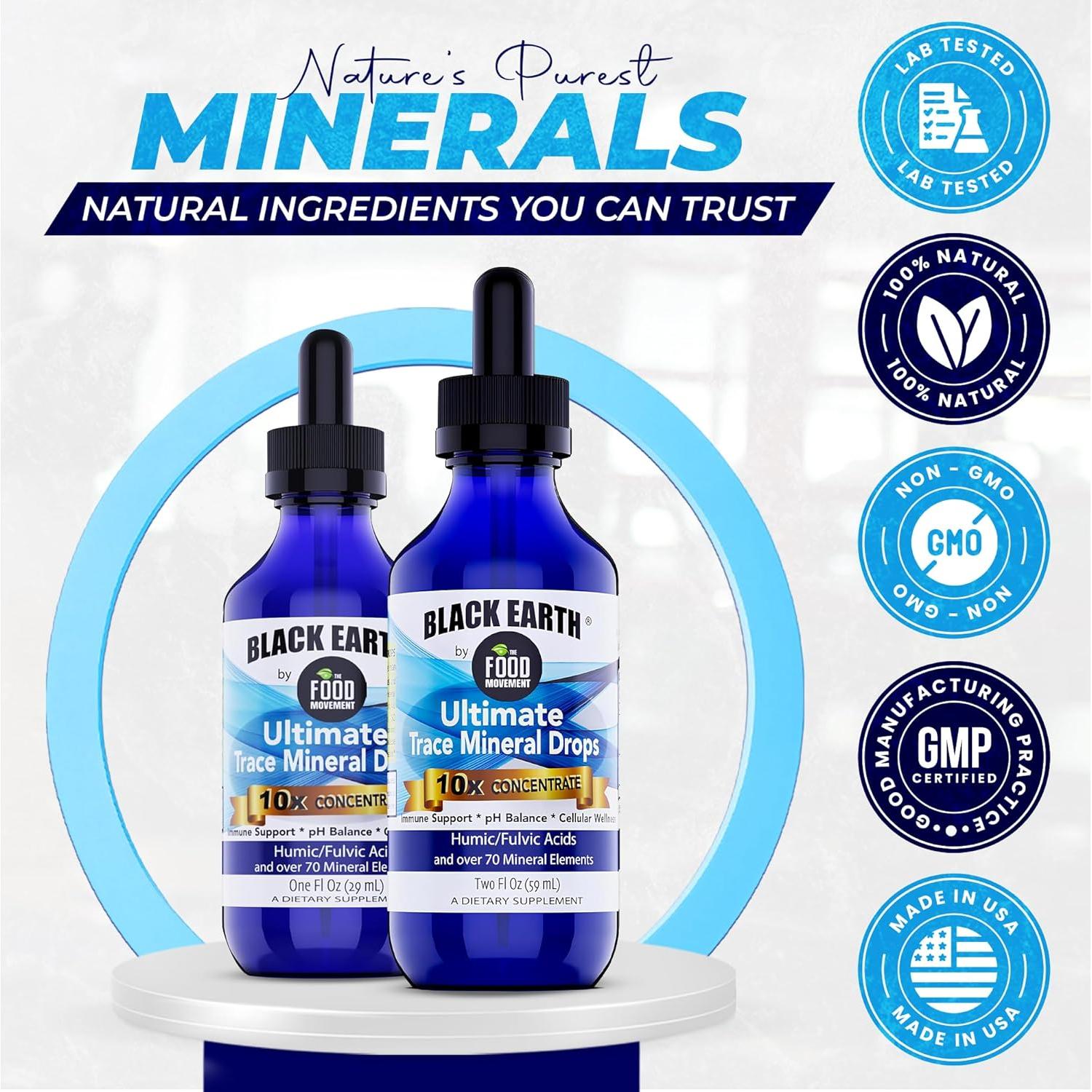 Minerales Traza Black Earth 10x Fuerza 60ml Suplemento Vegano