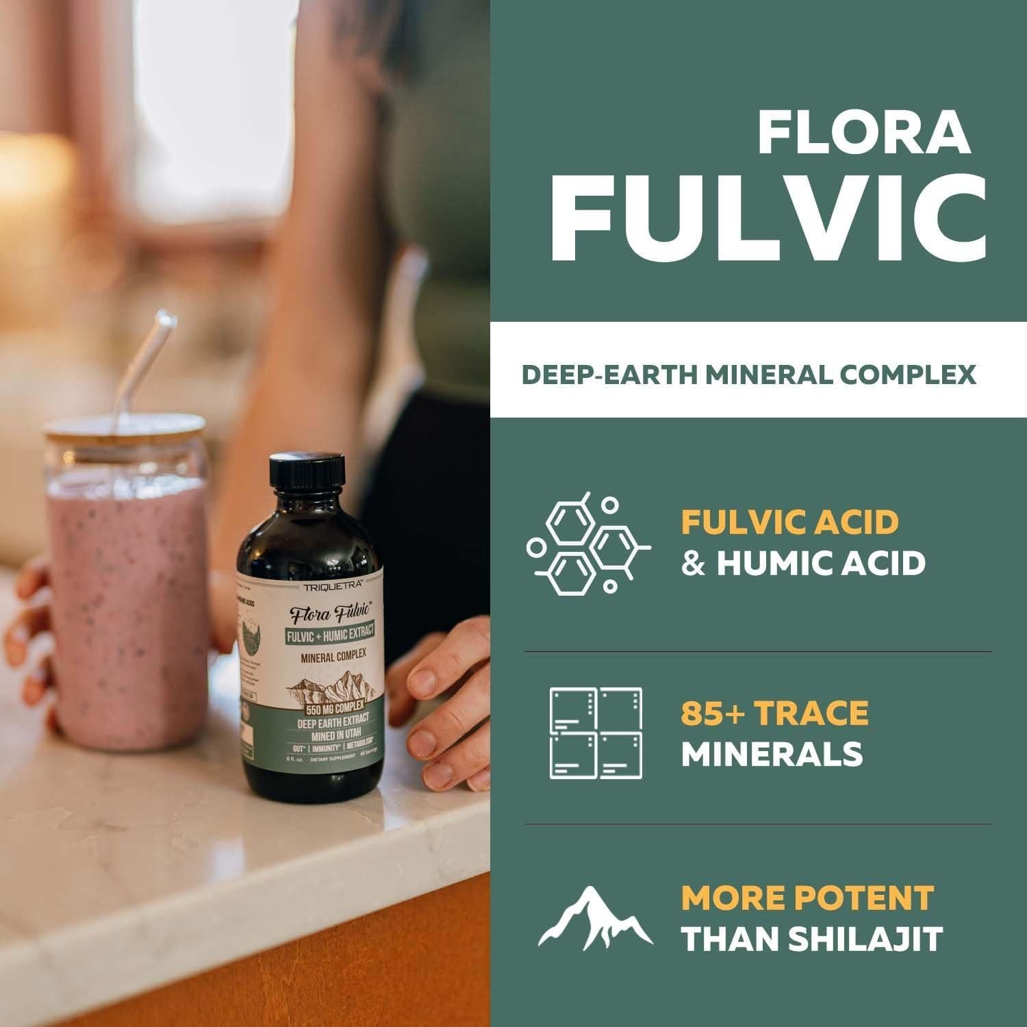 Flora Fulvic 550 mg - Ácido Fulvico y Húmico - 240 ml