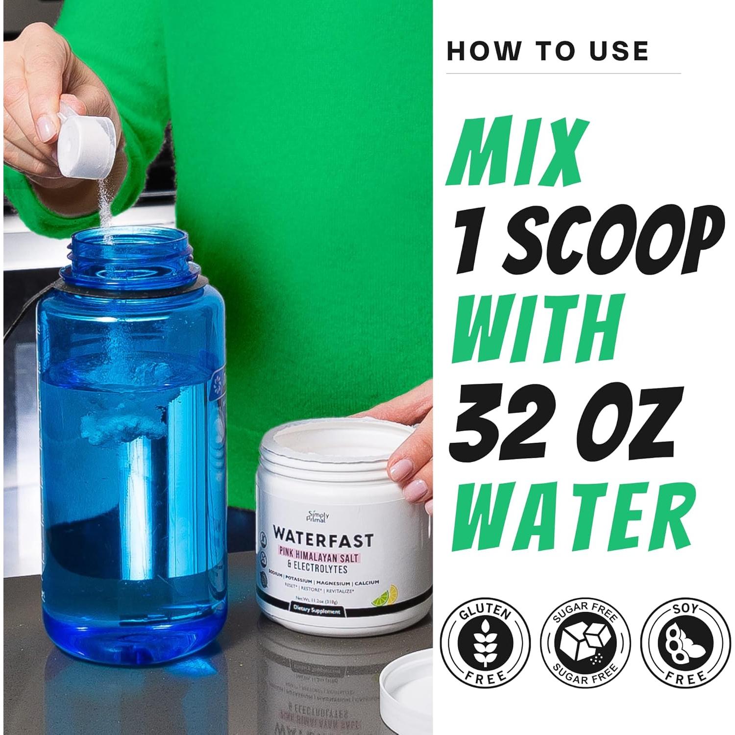 Polvo de Electrolitos Keto Waterfast - Limón Lima 320g