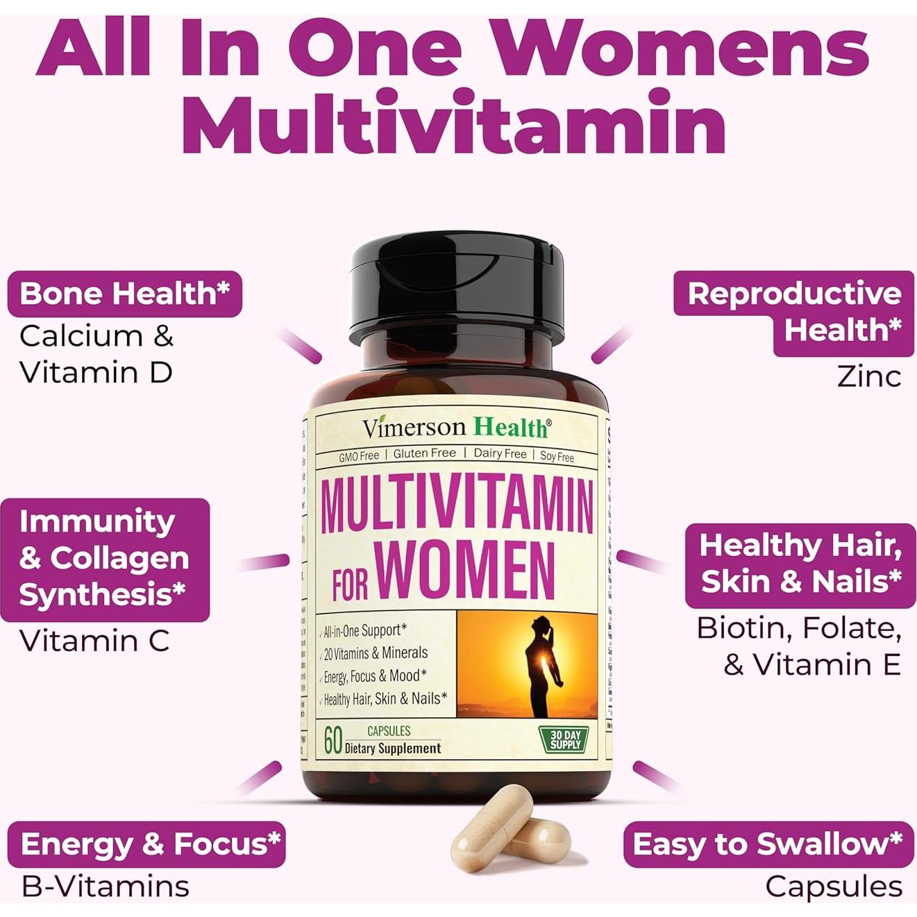 Multivitamina Diaria para Mujeres Vimerson 60 Cápsulas