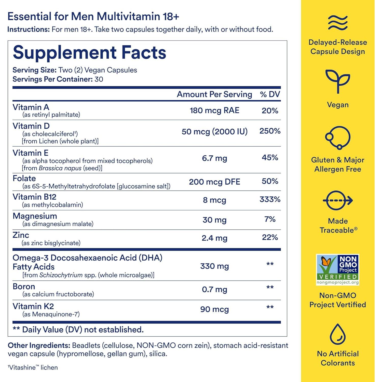 Multivitamina Ritual para Hombres 18+ con Zinc y Omega-3