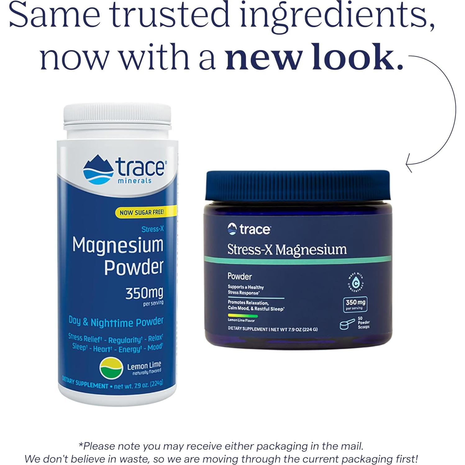 Trace Minerals Stress-X Magnesio 350mg en Polvo 225g - Relajación