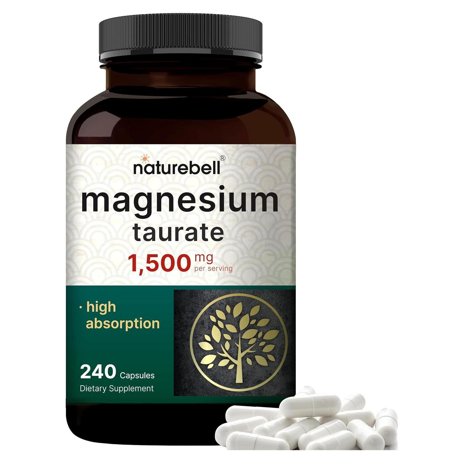 Taurato de Magnesio 1500mg NatureBell 240 Cápsulas