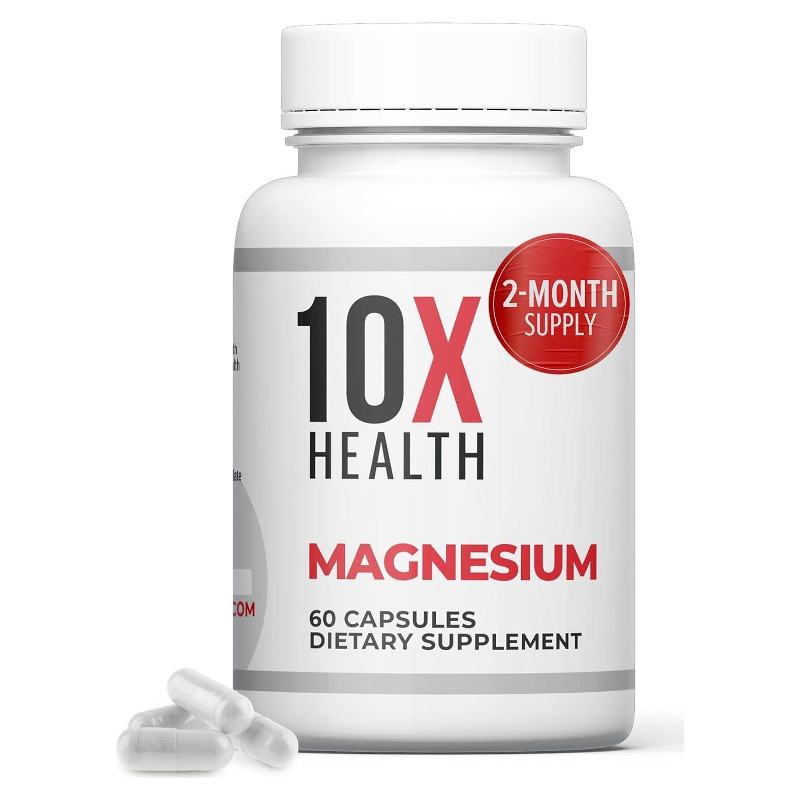 Suplemento de Magnesio 10X Health - Citrato 60 Cápsulas