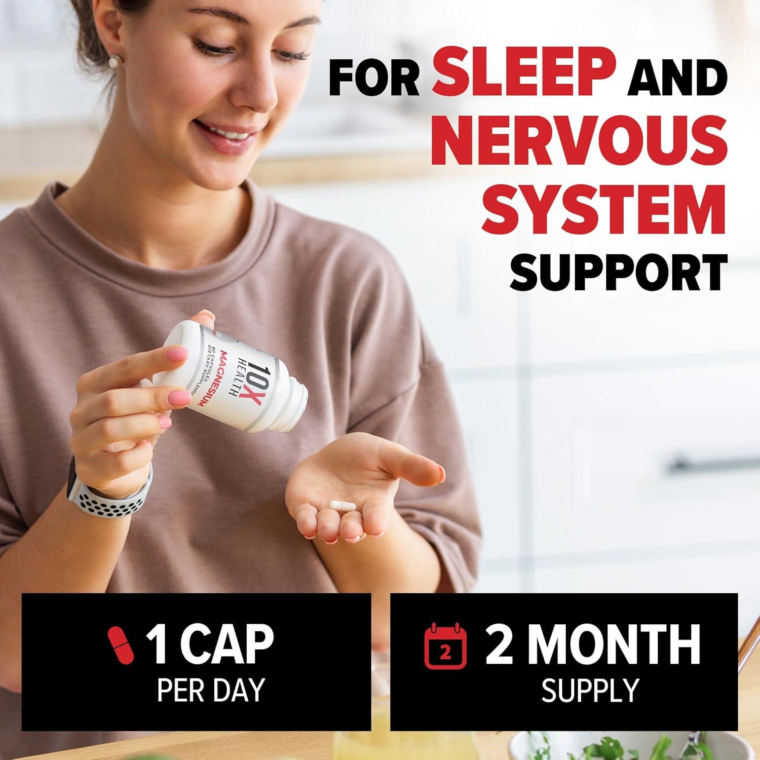 Suplemento de Magnesio 10X Health - Citrato 60 Cápsulas