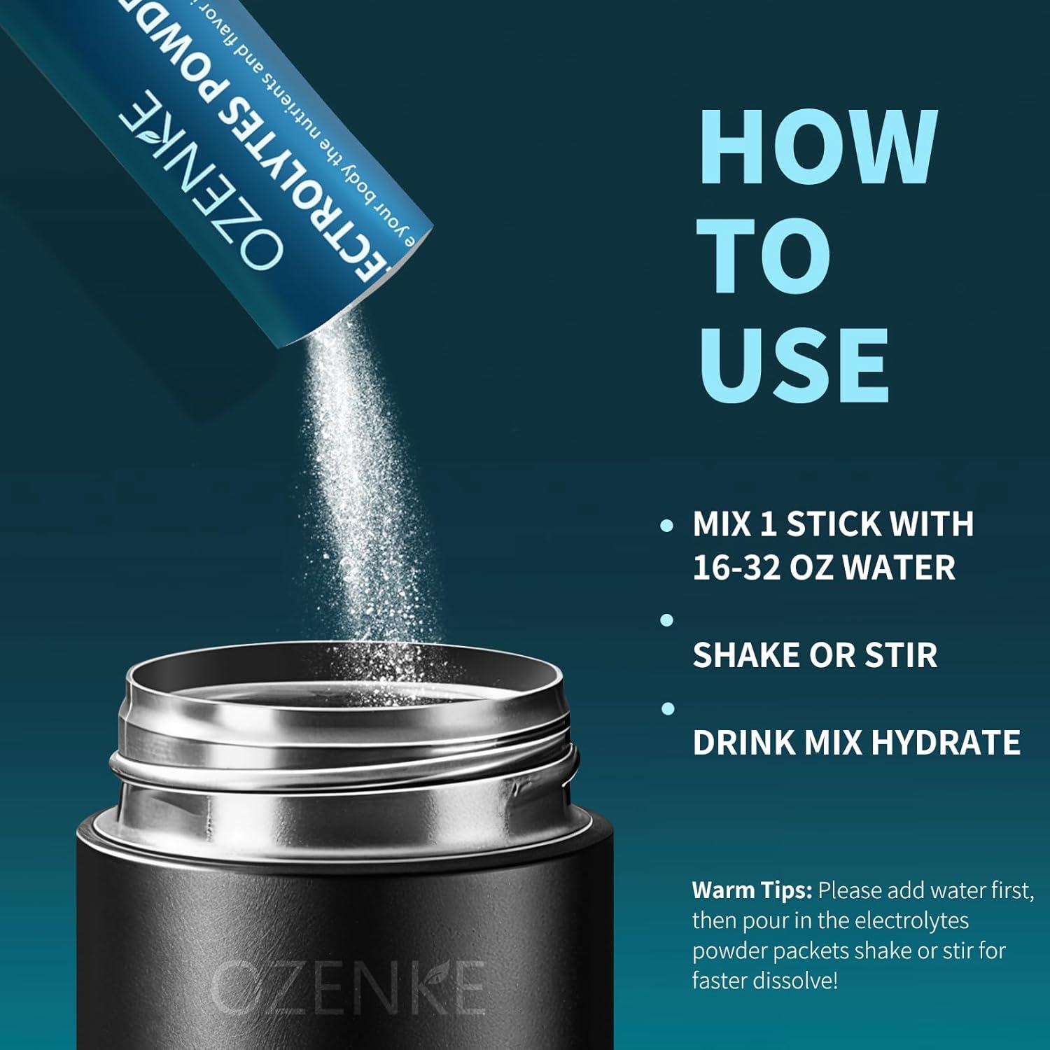 Paquete de Polvo de Electrolitos OZENKE 30 Porciones Sin Azúcar