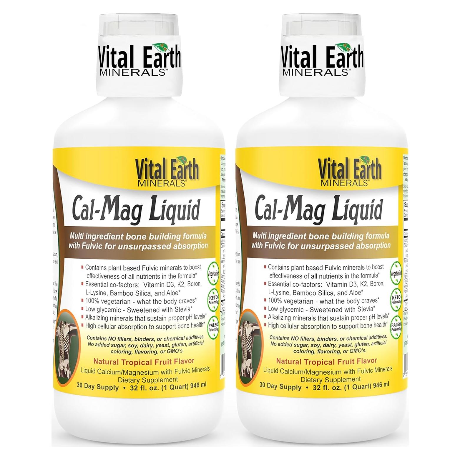 Suplemento Líquido Calcio Magnesio Vital Earth 946 ml