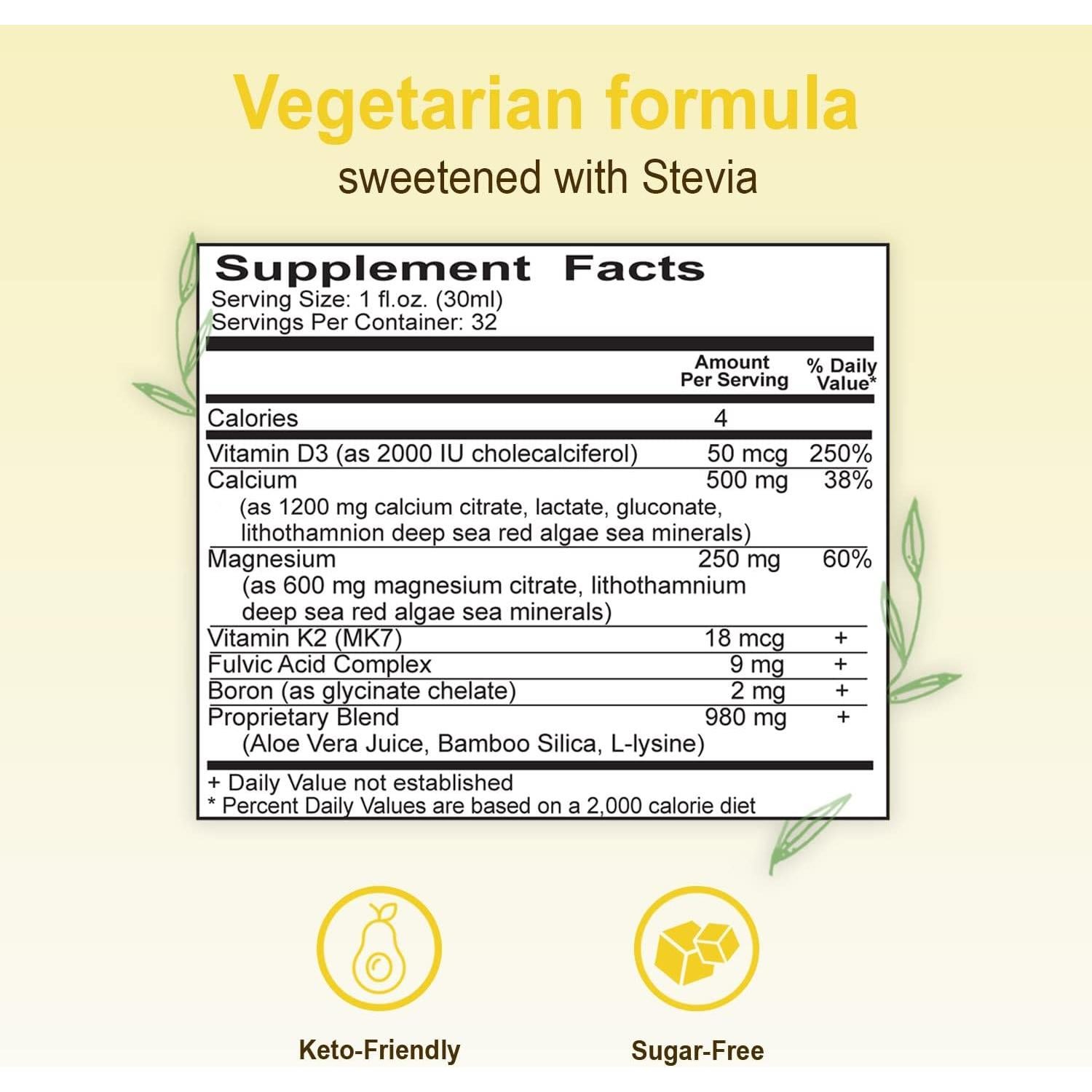 Suplemento Líquido Calcio Magnesio Vital Earth 946 ml