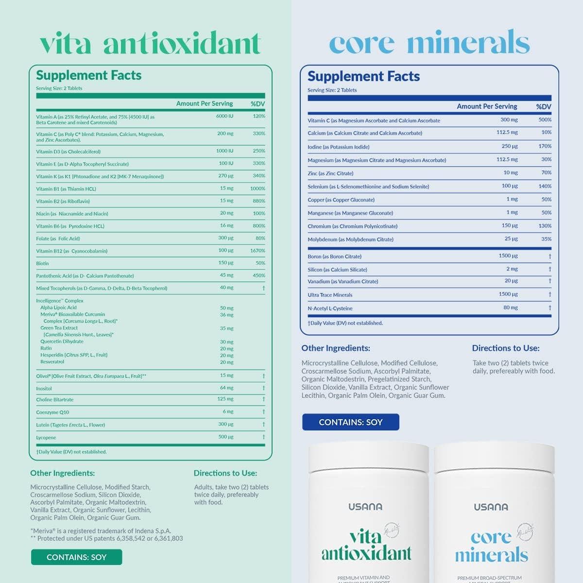 USANA CellSentials - Minerales y Antioxidantes 112 Tabletas