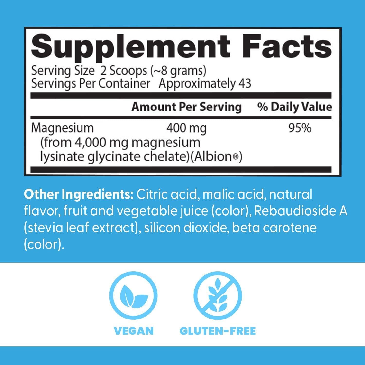 Polvo de Magnesio Alta Absorción Doctor's Best 340g Sabor Fruta Punch