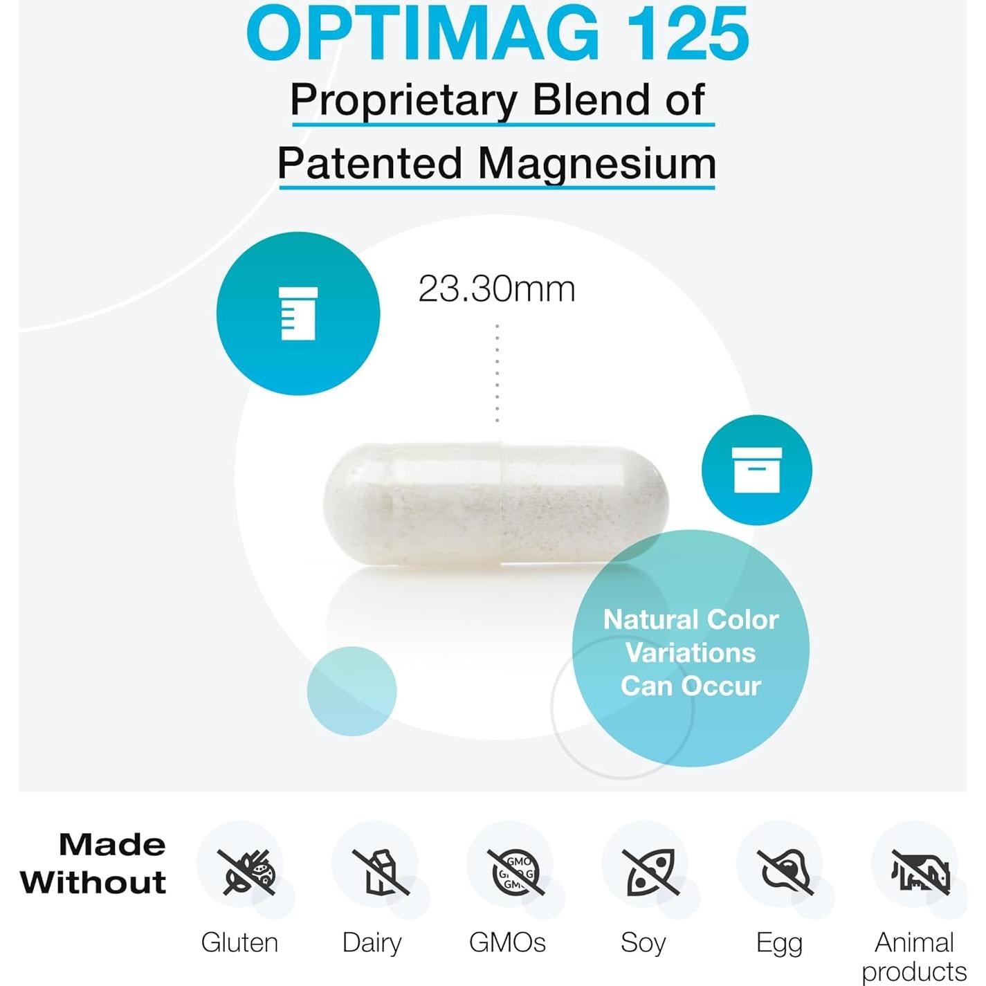Suplemento de Magnesio Xymogen OptiMag 120 Cápsulas