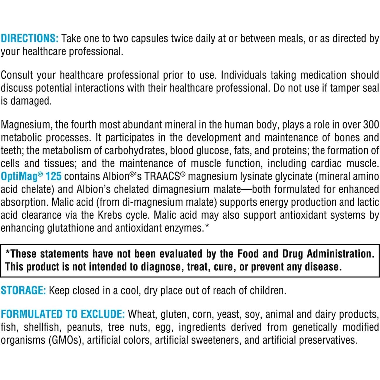 Suplemento de Magnesio Xymogen OptiMag 120 Cápsulas