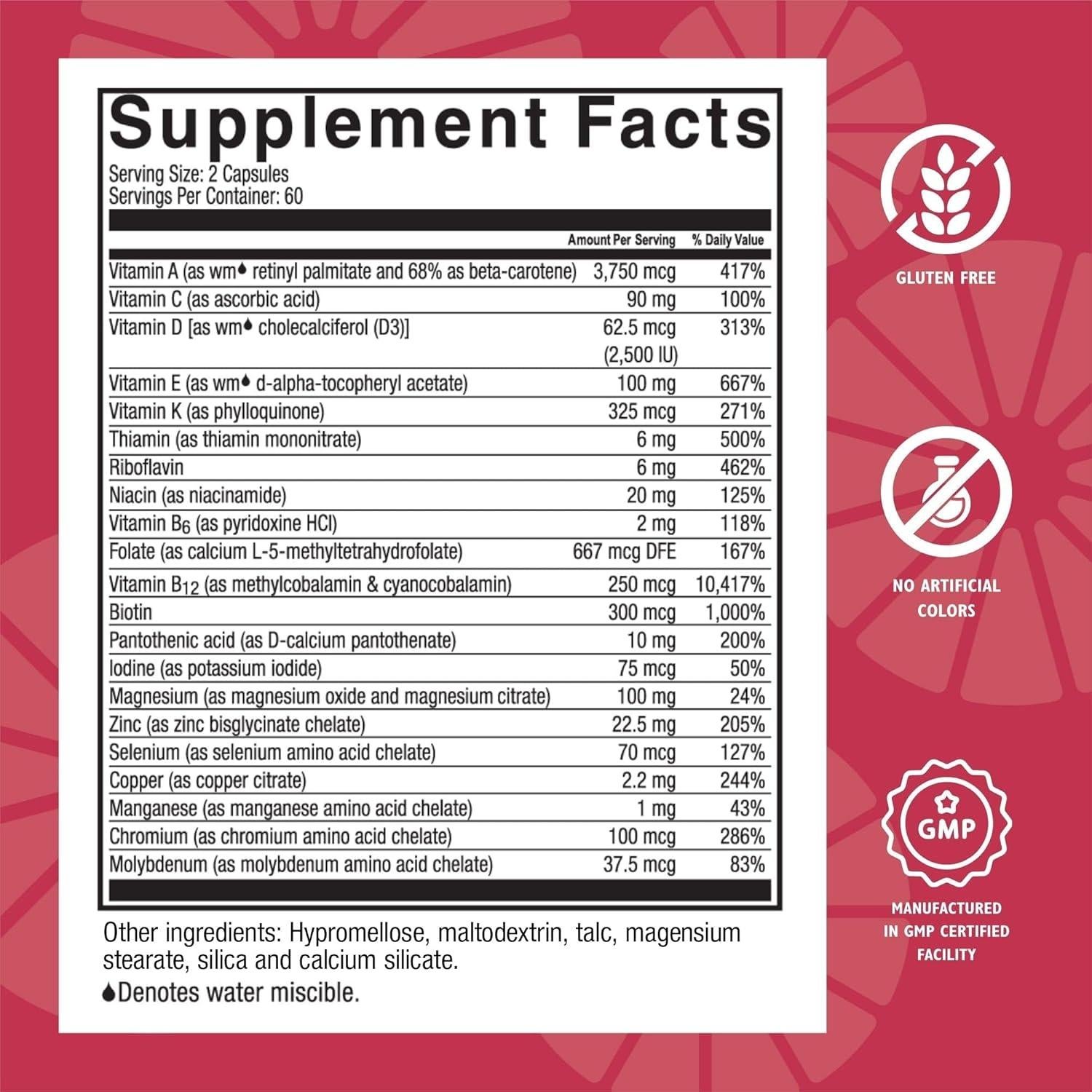 Celebrate Vitamins Multivitamínico ADEK Sin Hierro 60 Cápsulas