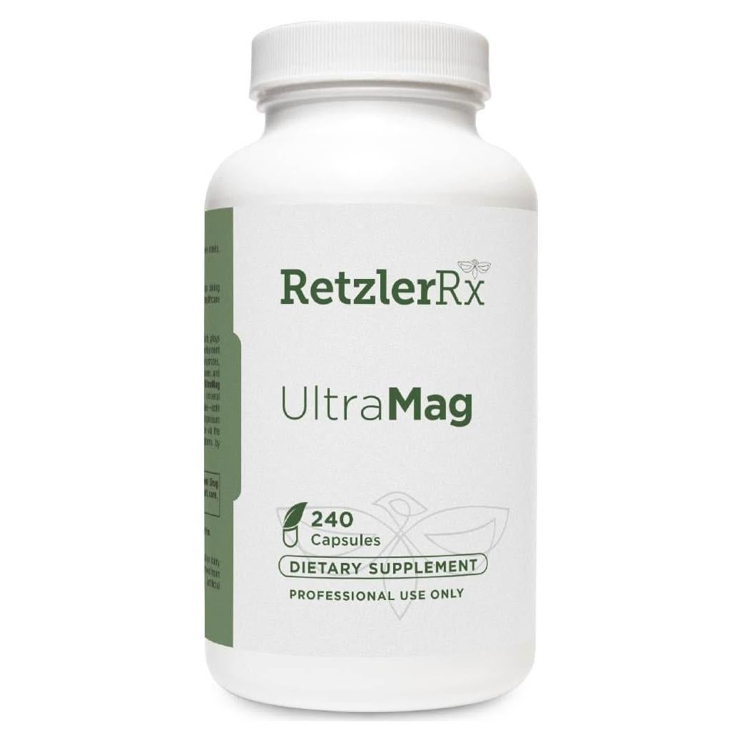 Suplemento Glicinato de Magnesio RetzlerRx UltraMag 240 Cápsulas