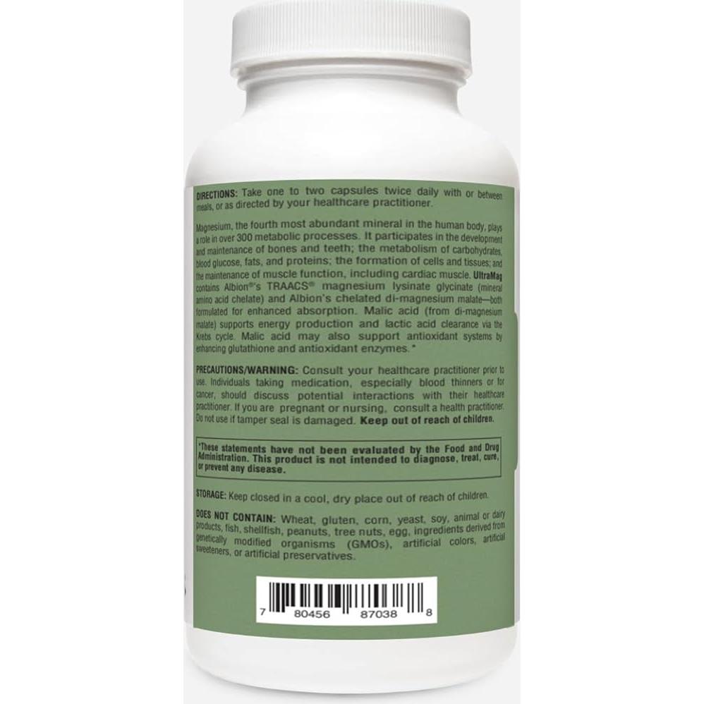 Suplemento Glicinato de Magnesio RetzlerRx UltraMag 240 Cápsulas