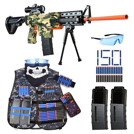 Rifle de francotirador Vioofun con 150 dardos y chaleco táctico